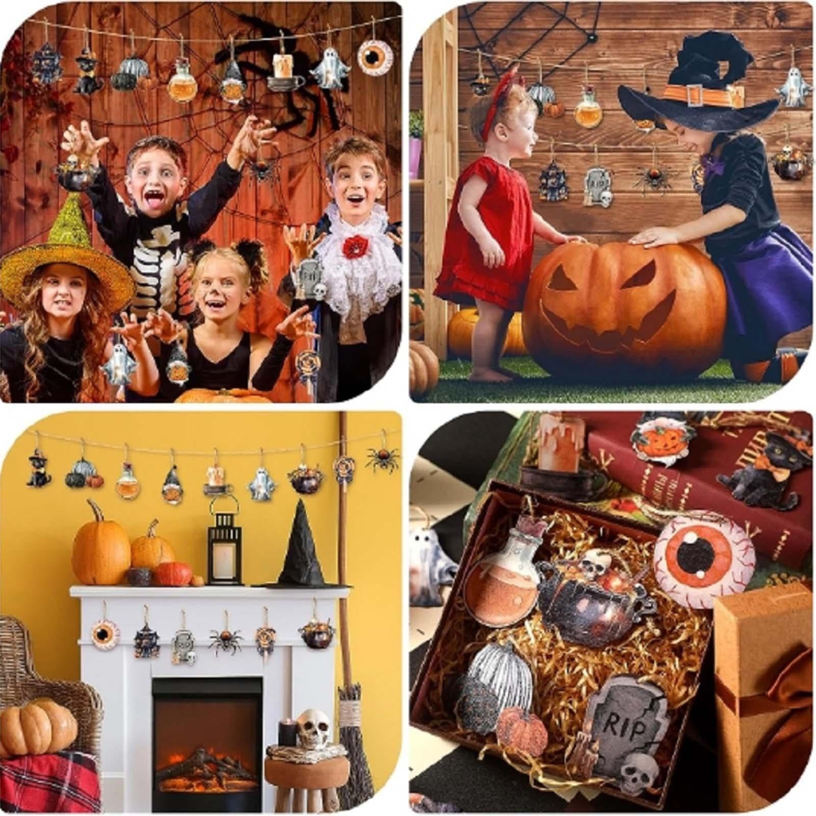 36 Pieces Halloween Decoration Pendant Black Cat for Patio Front Yard Garden