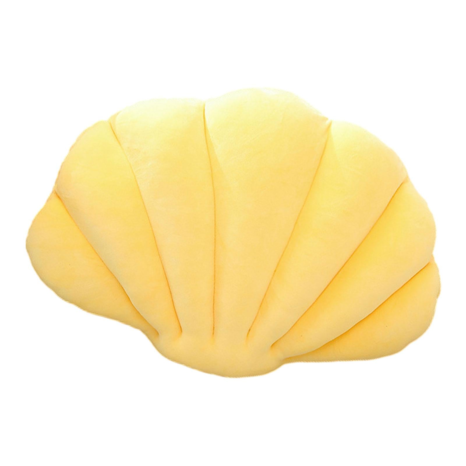Shell Decorative Pillow Clam Pillow Floor Cushion for Living Room Bed Office Yellow