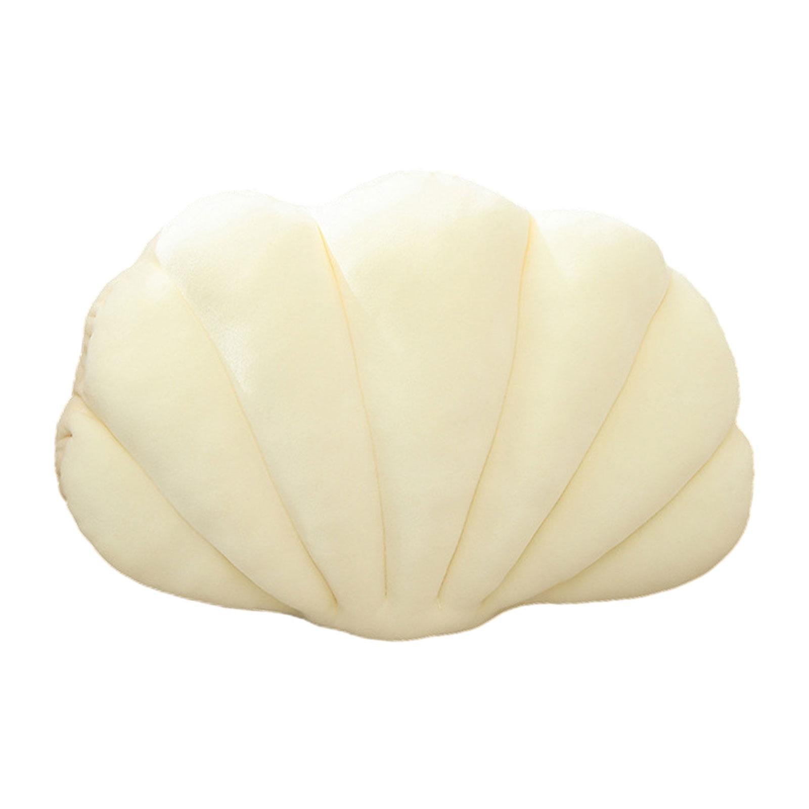 Shell Decorative Pillow Clam Pillow Floor Cushion for Living Room Bed Office White