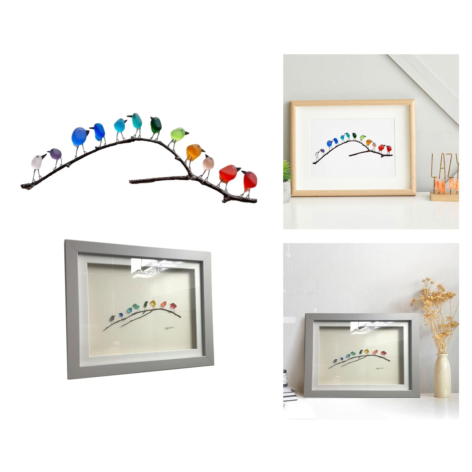 Home Decoration Holiday Gifts Stained Glass Birds for New Year Wall Corridor Without photo frame