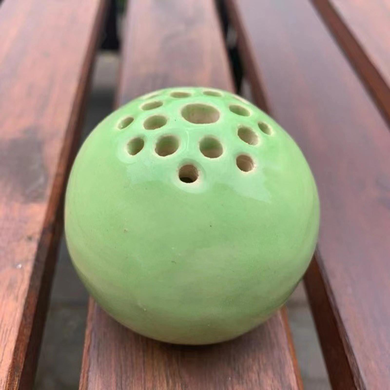 Ball Vase Mini Modern Small Resin Round Flower Pot for Bedroom Garden Office Green