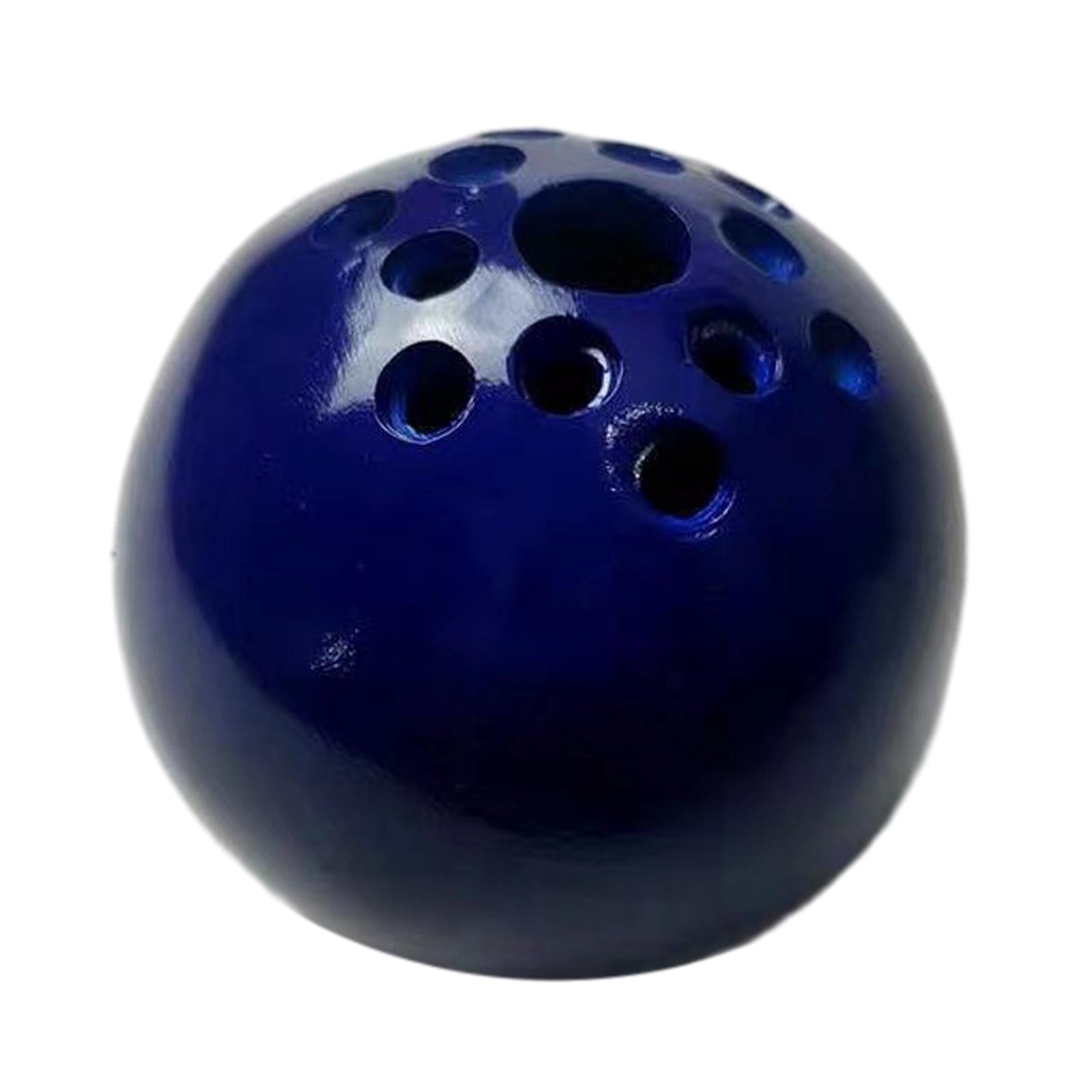 Ball Vase Mini Modern Small Resin Round Flower Pot for Bedroom Garden Office Navy Blue