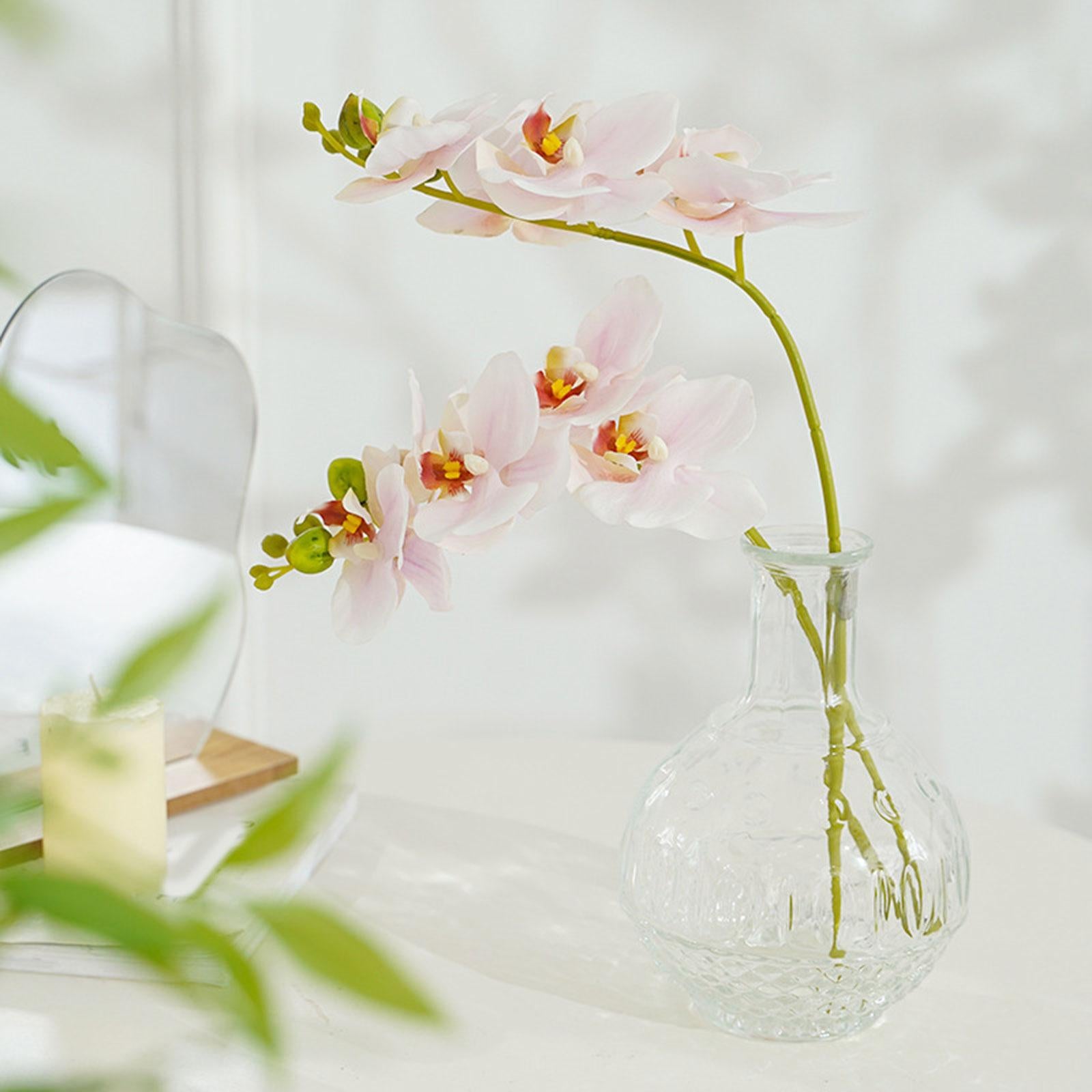 Orchid Flowers Stem Plants Home Wedding Decor Artificial Phalaenopsis Flower Pink