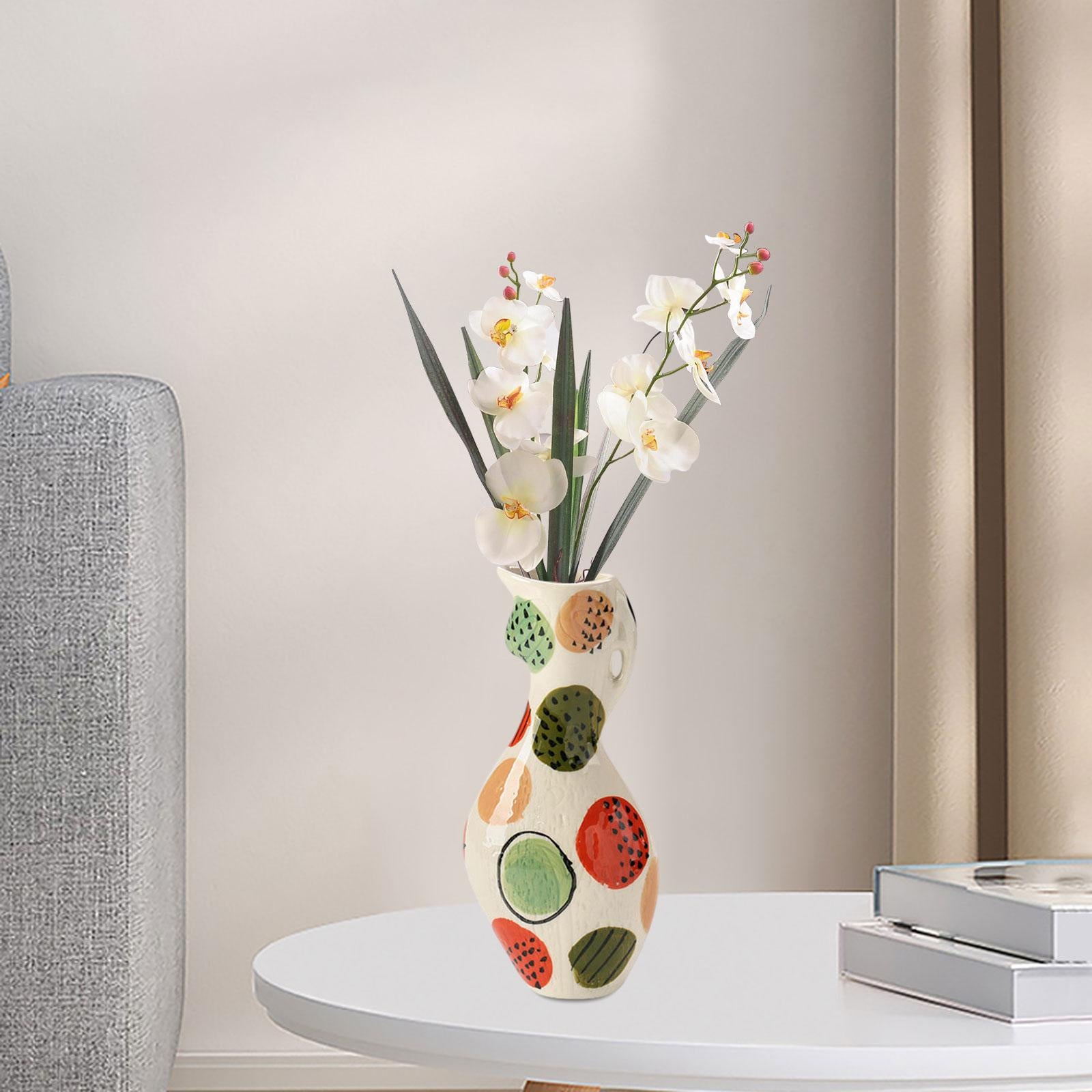 Plant Pot Table Centerpiece Ceramic Flower Vase for Desktop Home Living Room Style B