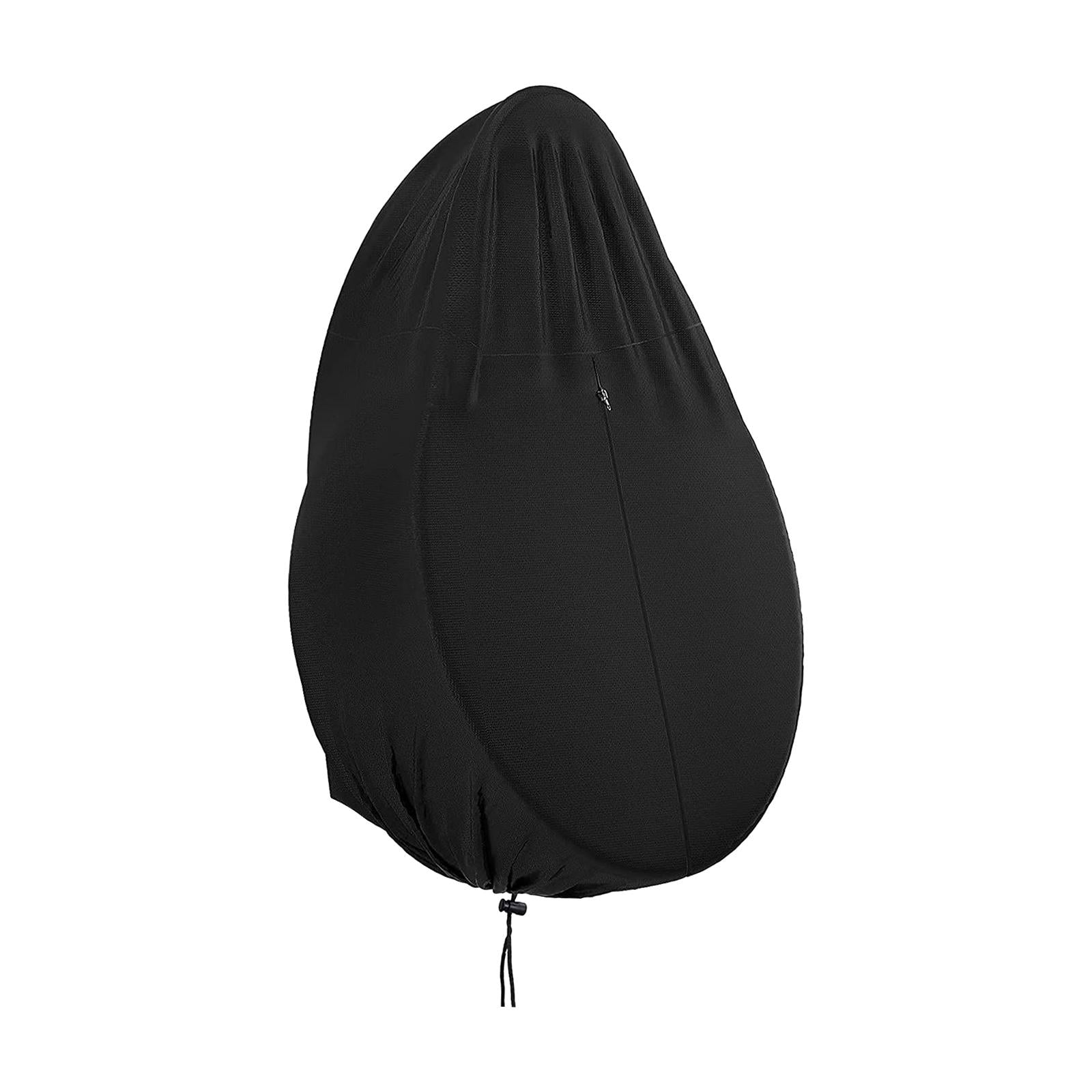 Garden Patio Hanging Chair Cover Black with Zipper Sturdy 210D Oxford Fabric 200x230cm