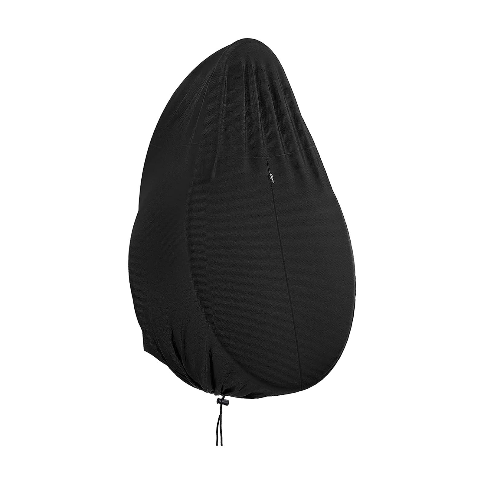 Garden Patio Hanging Chair Cover Black with Zipper Sturdy 210D Oxford Fabric 200x230cm