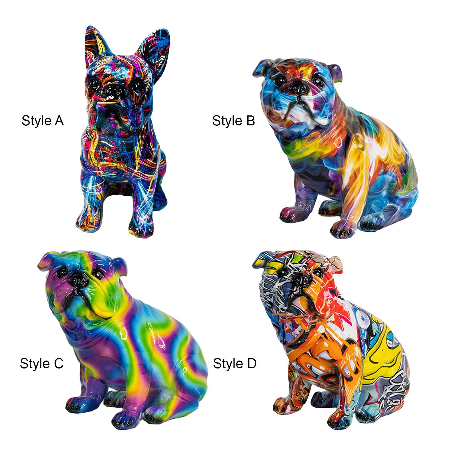 Dog Figurines Creative Dog Ornament for Cabinets Shelf Coffee Table Cabinets Style A