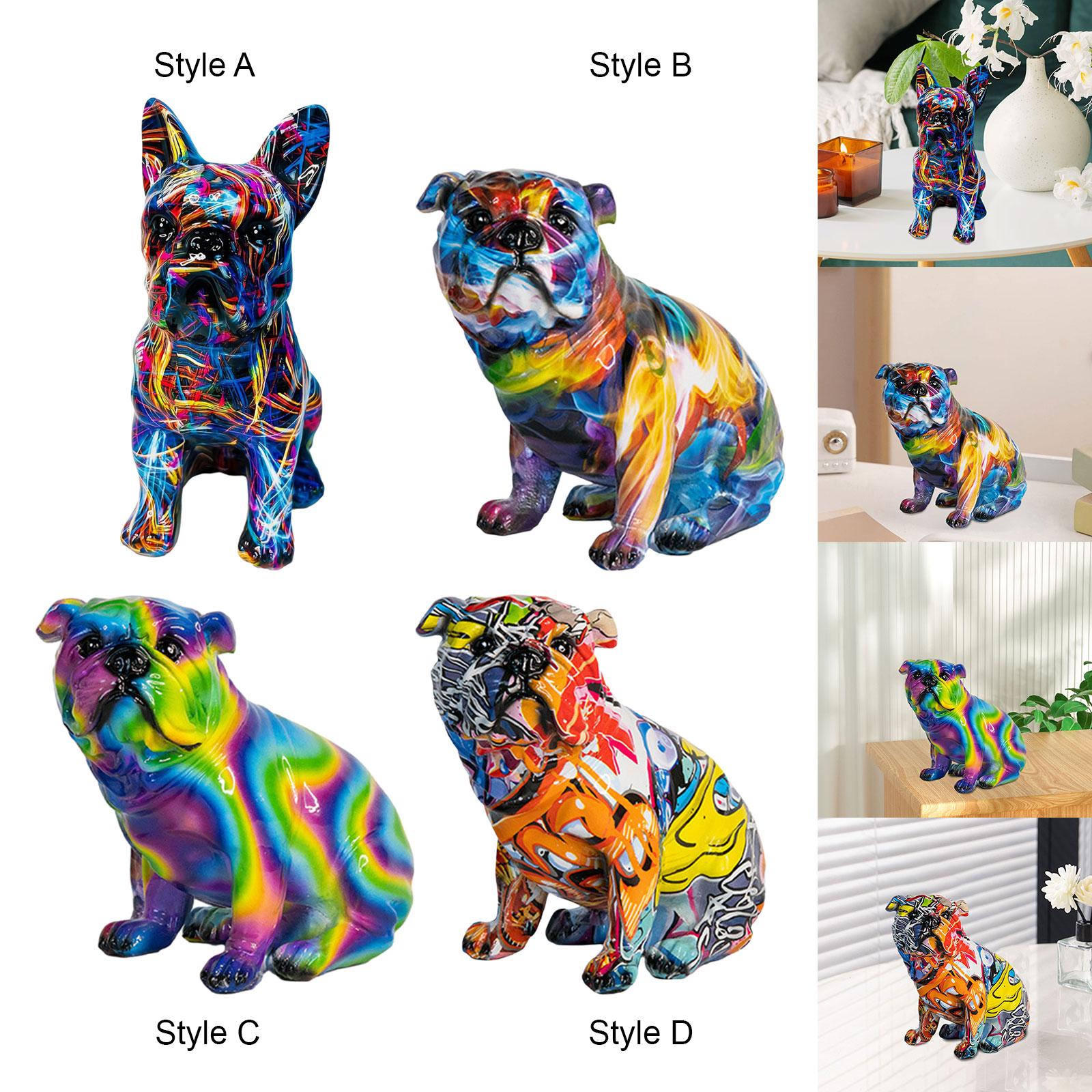 Dog Figurines Creative Dog Ornament for Cabinets Shelf Coffee Table Cabinets Style A