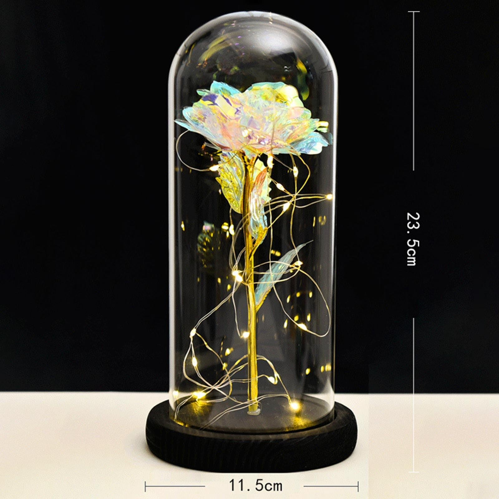 Creative Night Light Preserved Flowers Bedside Lamp for Bar Festival Wedding
