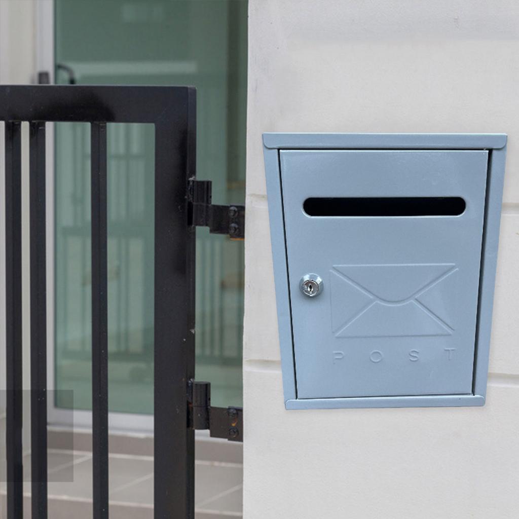 Locking Wall Mailbox Outdoor Mail Box Heavy Duty Weatherproof for Mailings
