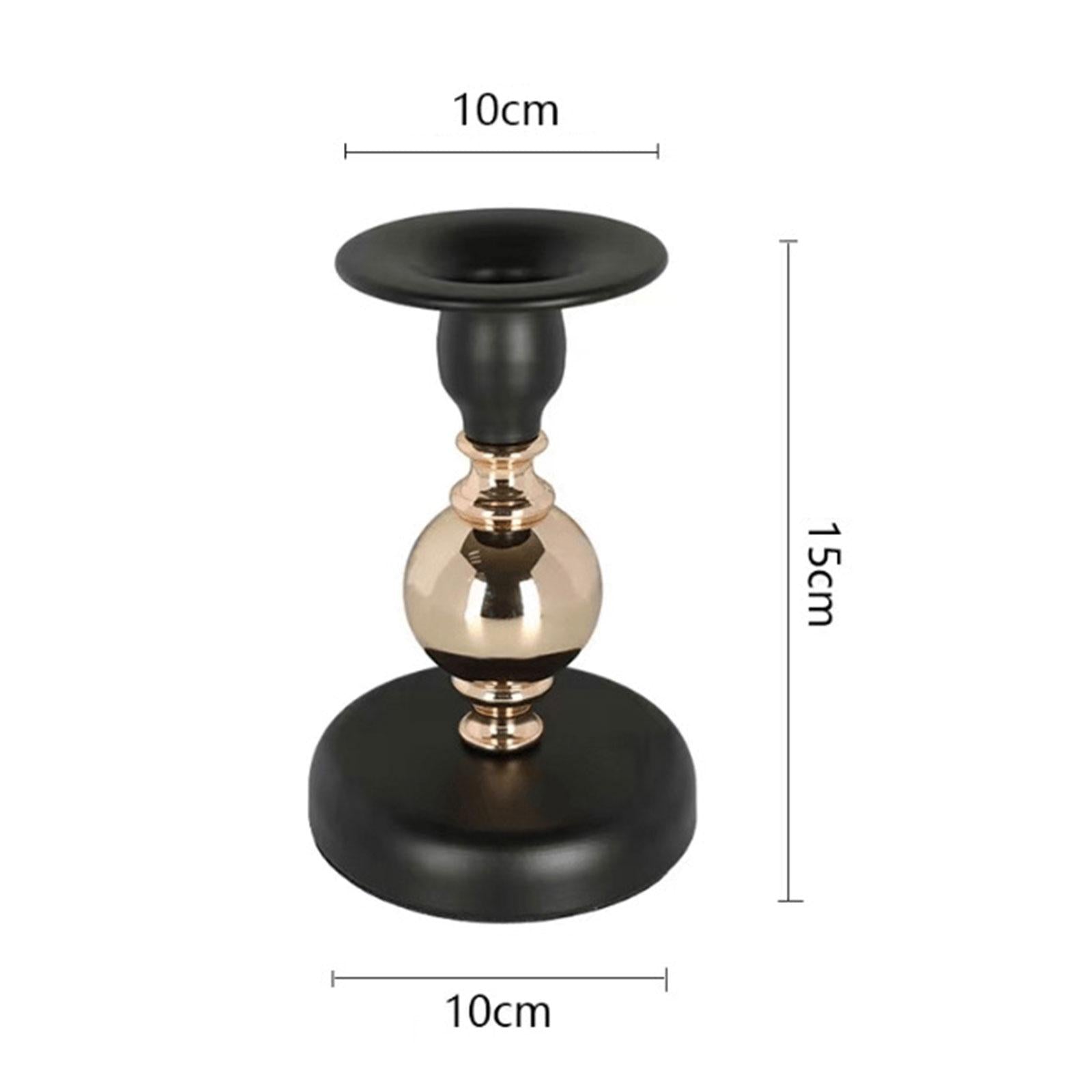 Metal Iron Taper Candle Holder Table Centerpiece Home Decoration for Bedroom Size S