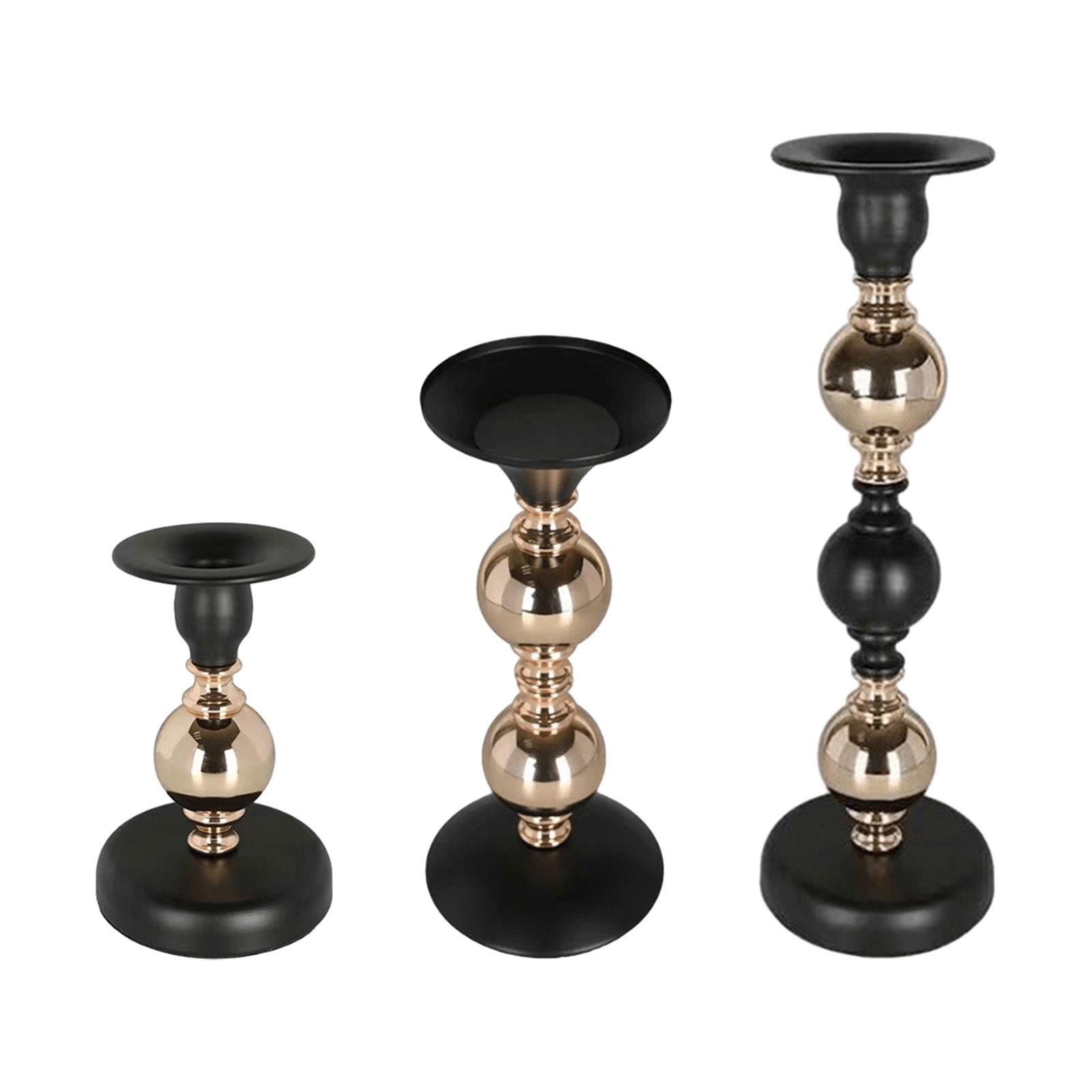 Metal Iron Taper Candle Holder Table Centerpiece Home Decoration for Bedroom Size S