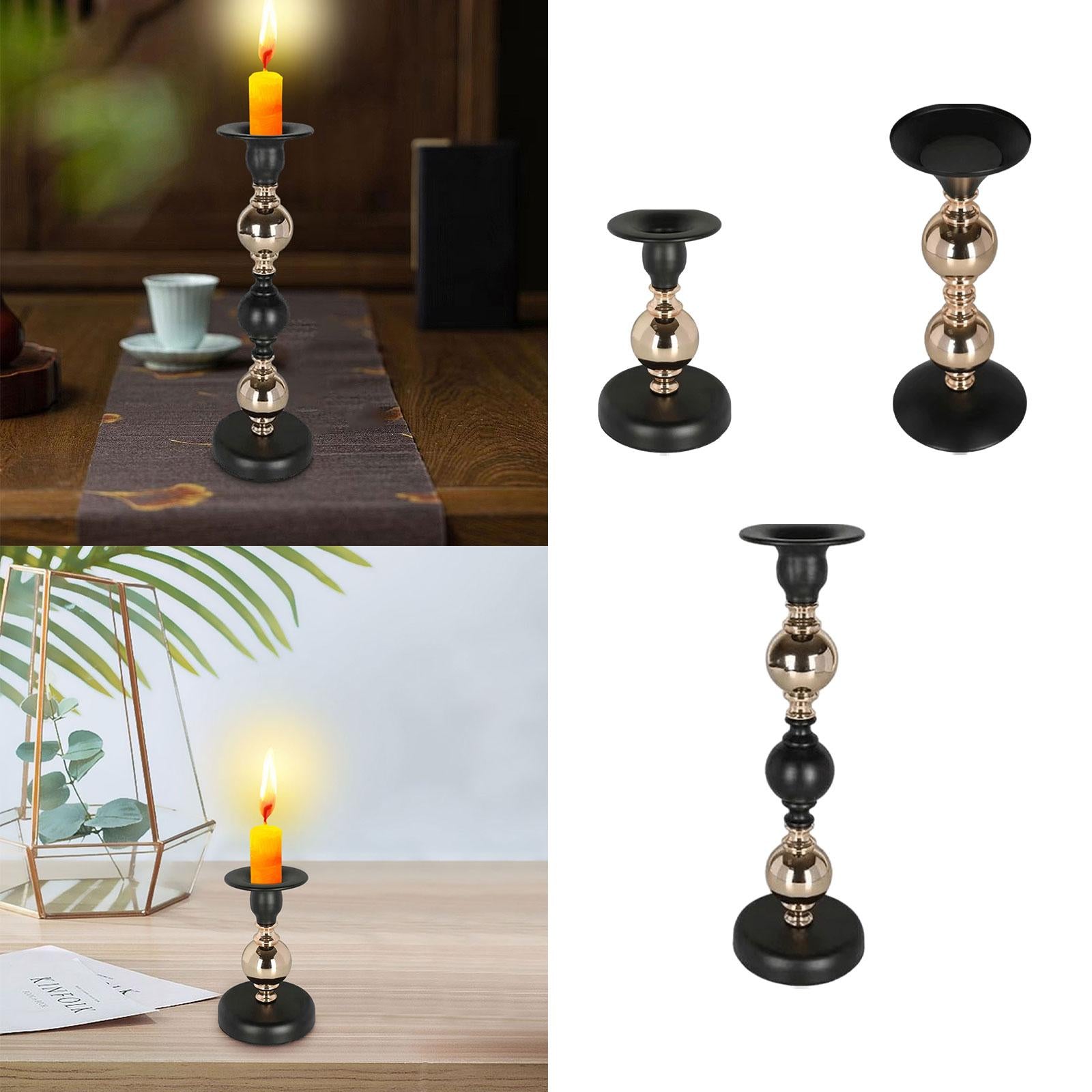 Metal Iron Taper Candle Holder Table Centerpiece Home Decoration for Bedroom Size S