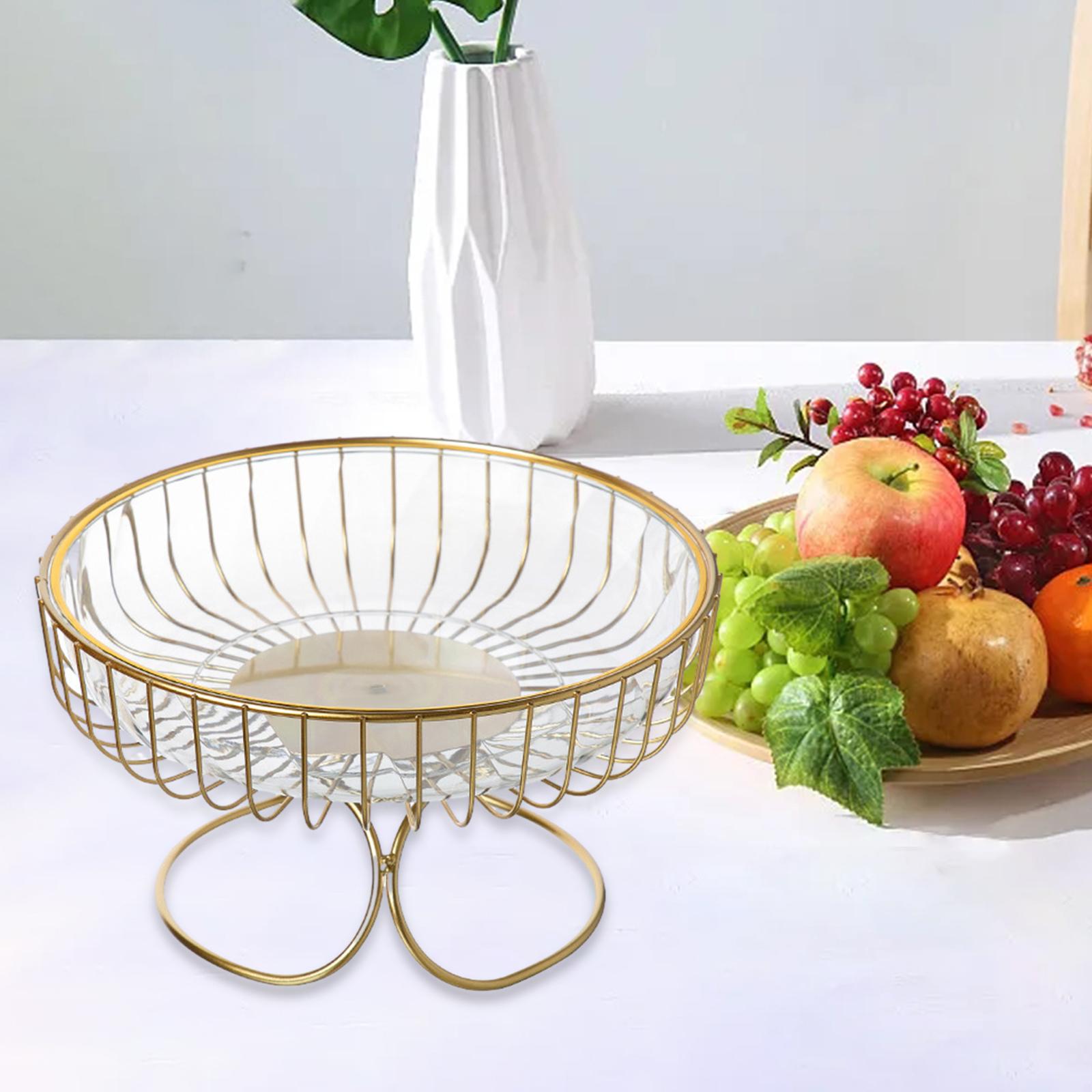Fruit Bowl Hold Bread Snacks Fruit Storage Basket for Kitchen Party Birthday clear