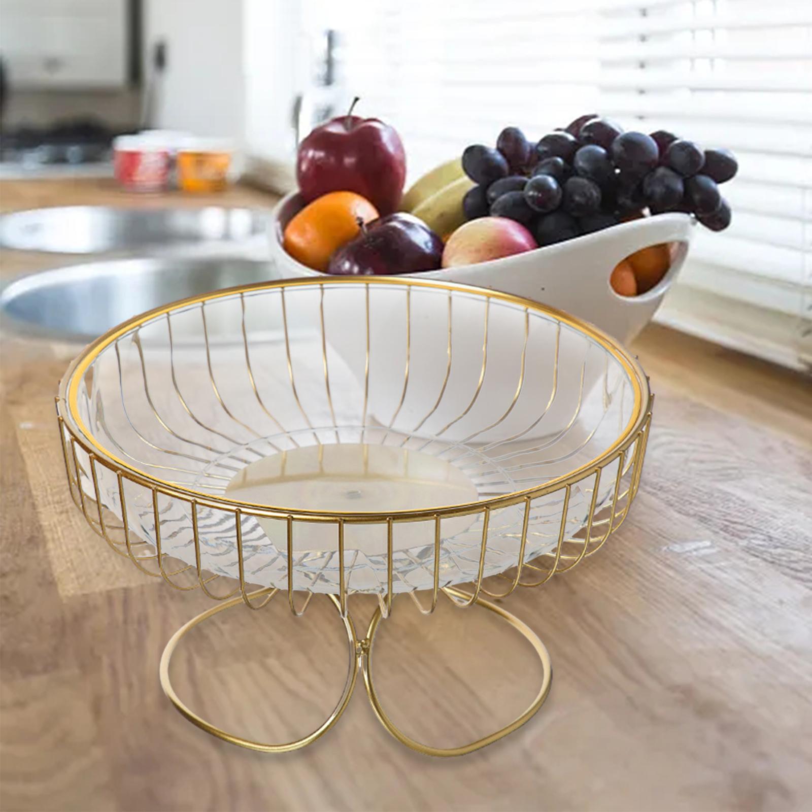 Fruit Bowl Hold Bread Snacks Fruit Storage Basket for Kitchen Party Birthday clear