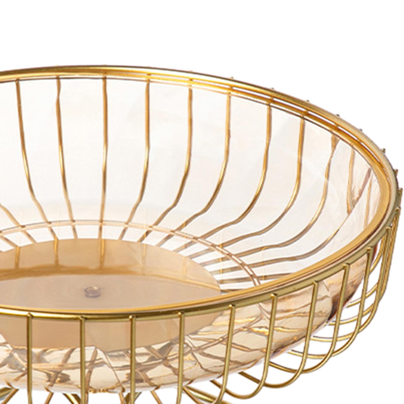 Fruit Bowl Hold Bread Snacks Fruit Storage Basket for Kitchen Party Birthday golden