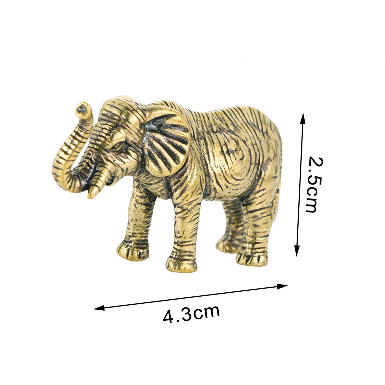 Brass Elephant Statue Mini Elephant Statue for Office Shelf Decoration