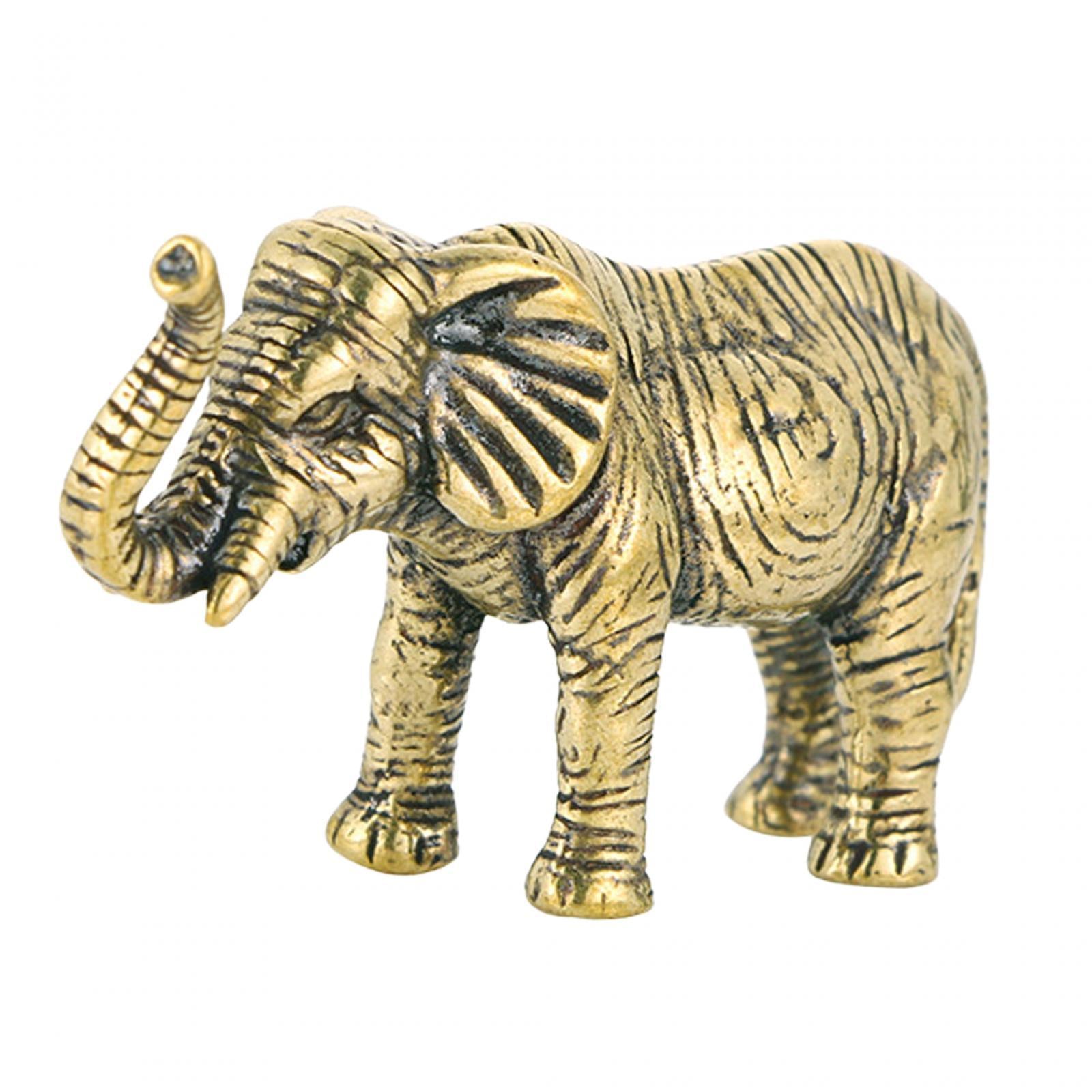 Brass Elephant Statue Mini Elephant Statue for Office Shelf Decoration