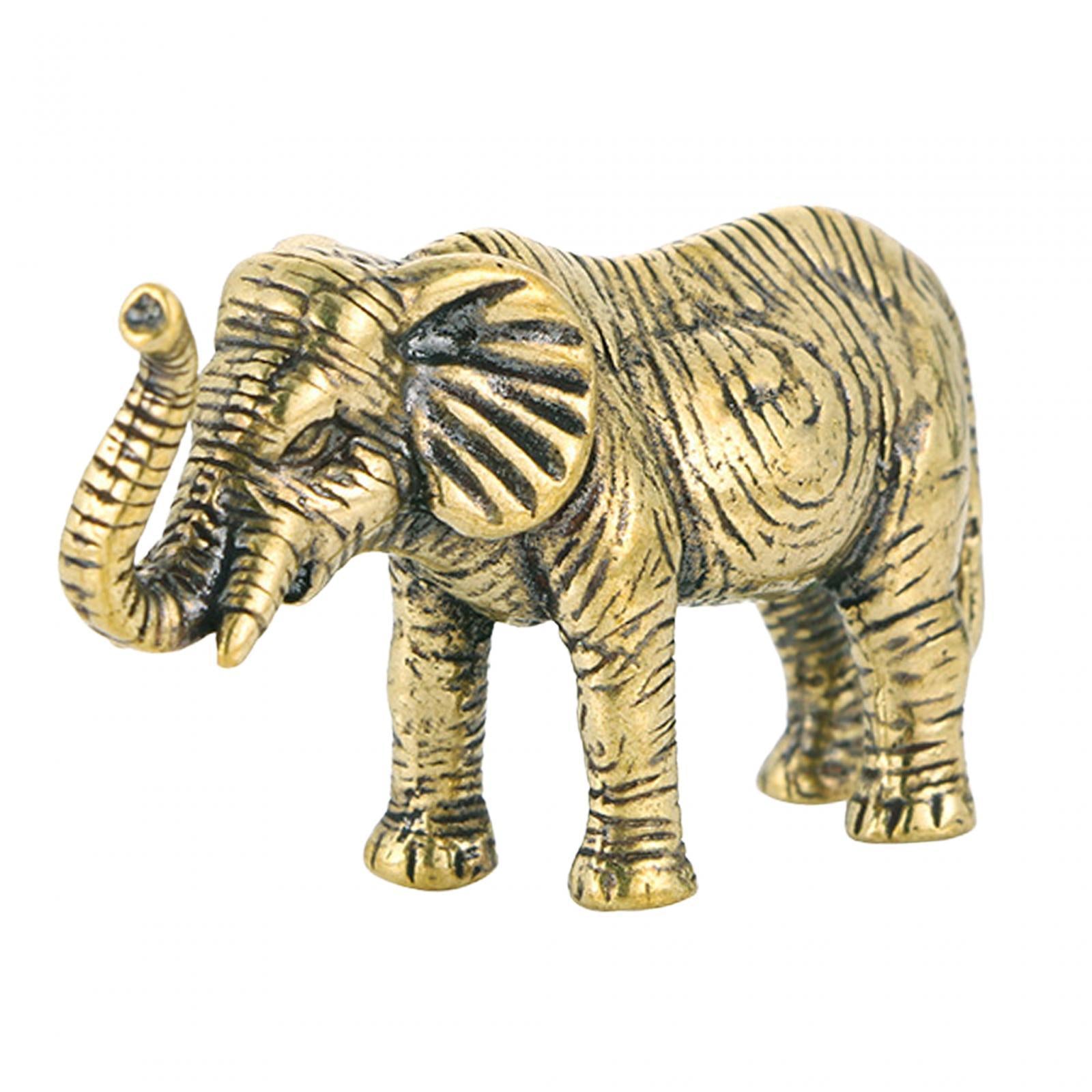 Brass Elephant Statue Mini Elephant Statue for Office Shelf Decoration