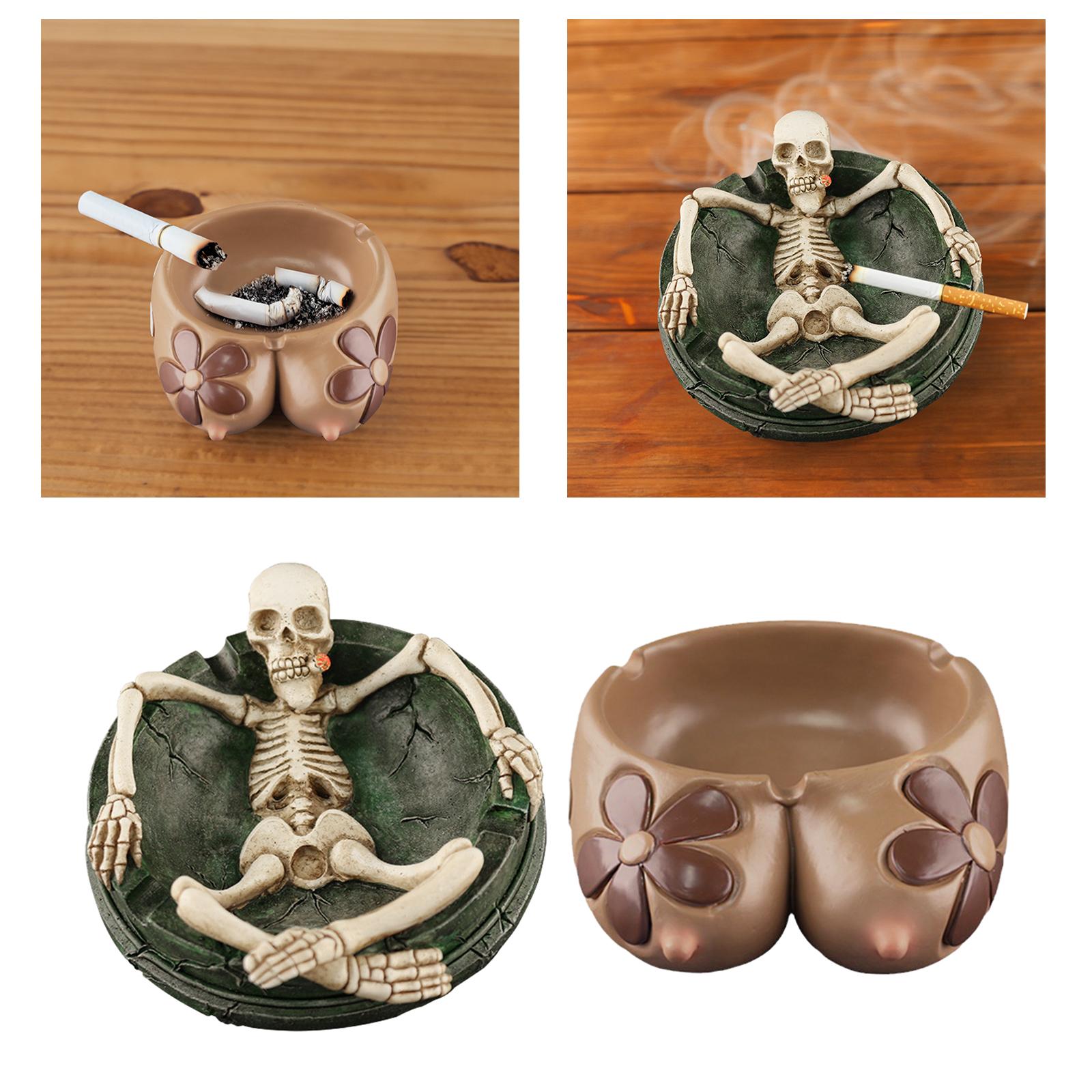 Skeleton Ashtray Skull Figure Decoration Tabletop Sculpture Crafts Ornaments
