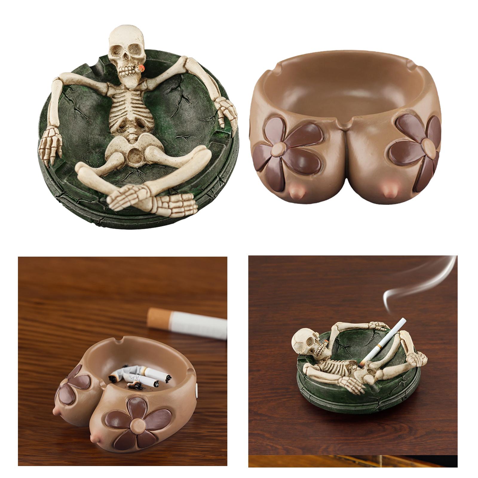 Skeleton Ashtray Skull Figure Decoration Tabletop Sculpture Crafts Ornaments