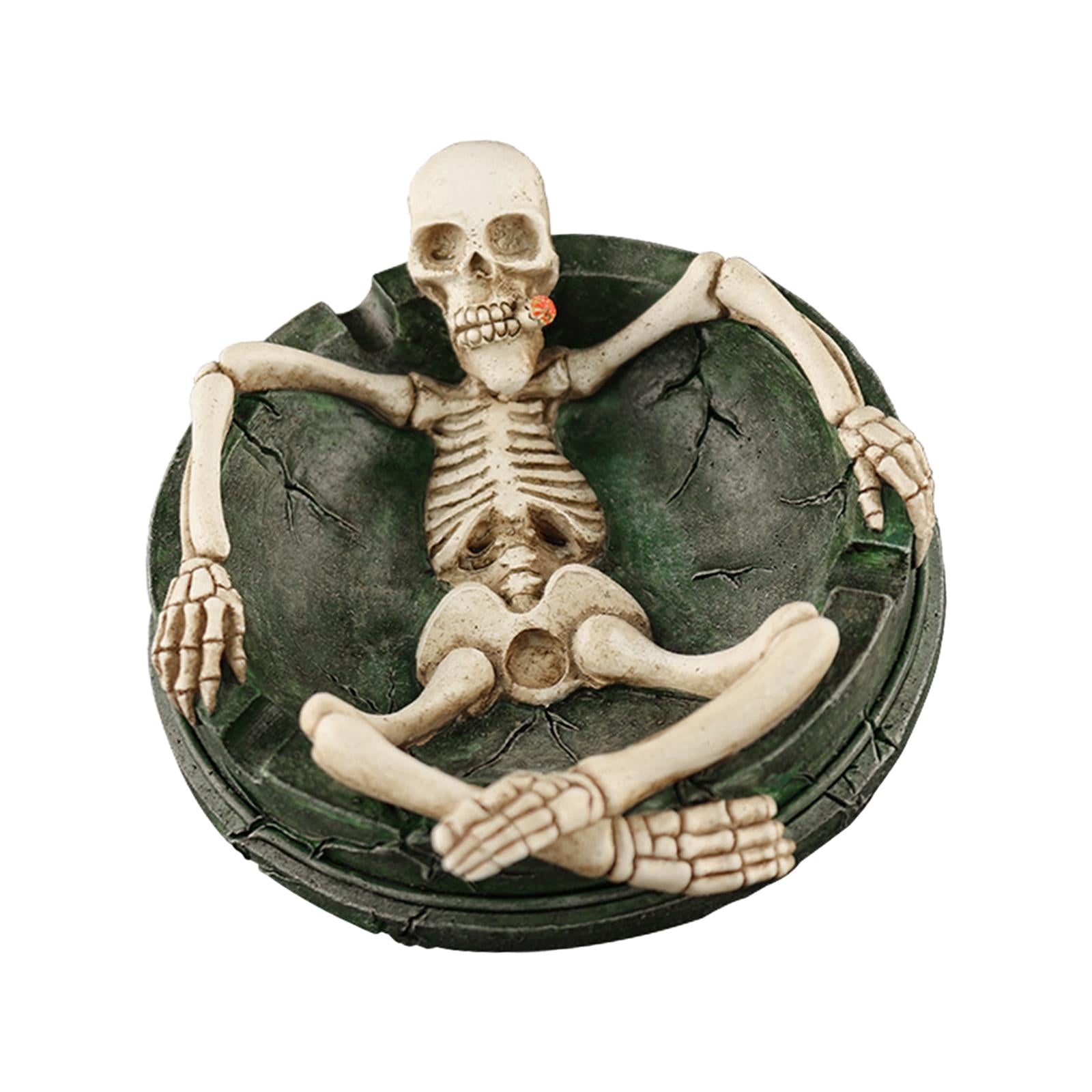Skeleton Ashtray Skull Figure Decoration Tabletop Sculpture Crafts Ornaments