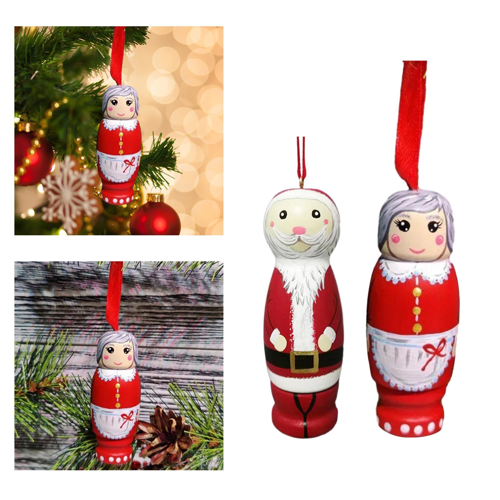 Funny Santa Pendant Hanging Wooden Santa Decoration for Birthday Anniversary Man