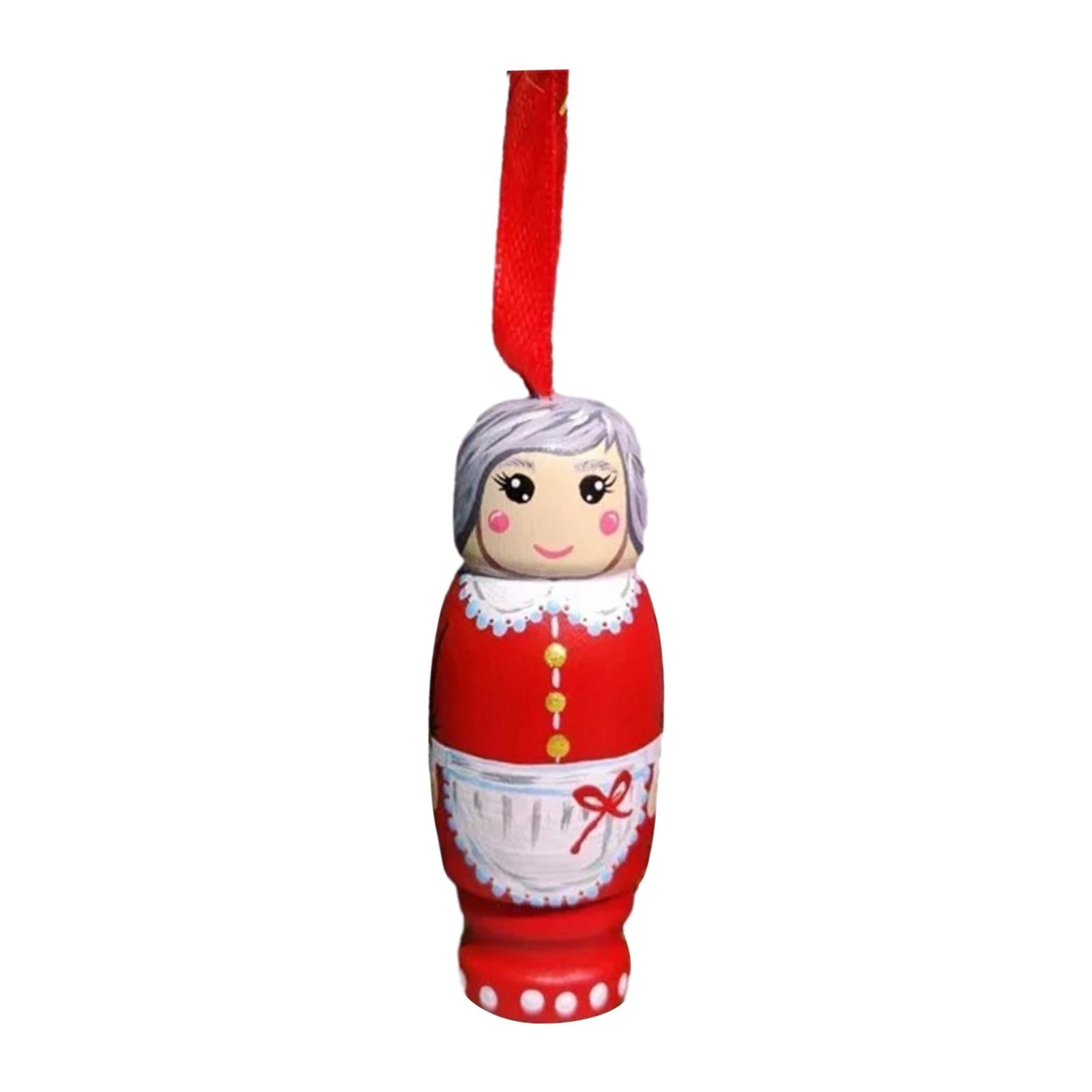 Funny Santa Pendant Hanging Wooden Santa Decoration for Birthday Anniversary Woman