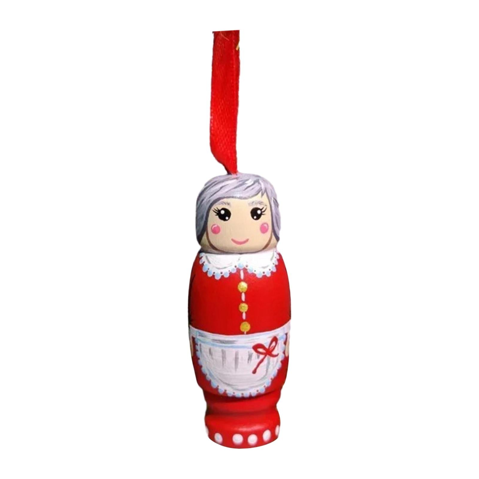 Funny Santa Pendant Hanging Wooden Santa Decoration for Birthday Anniversary Woman