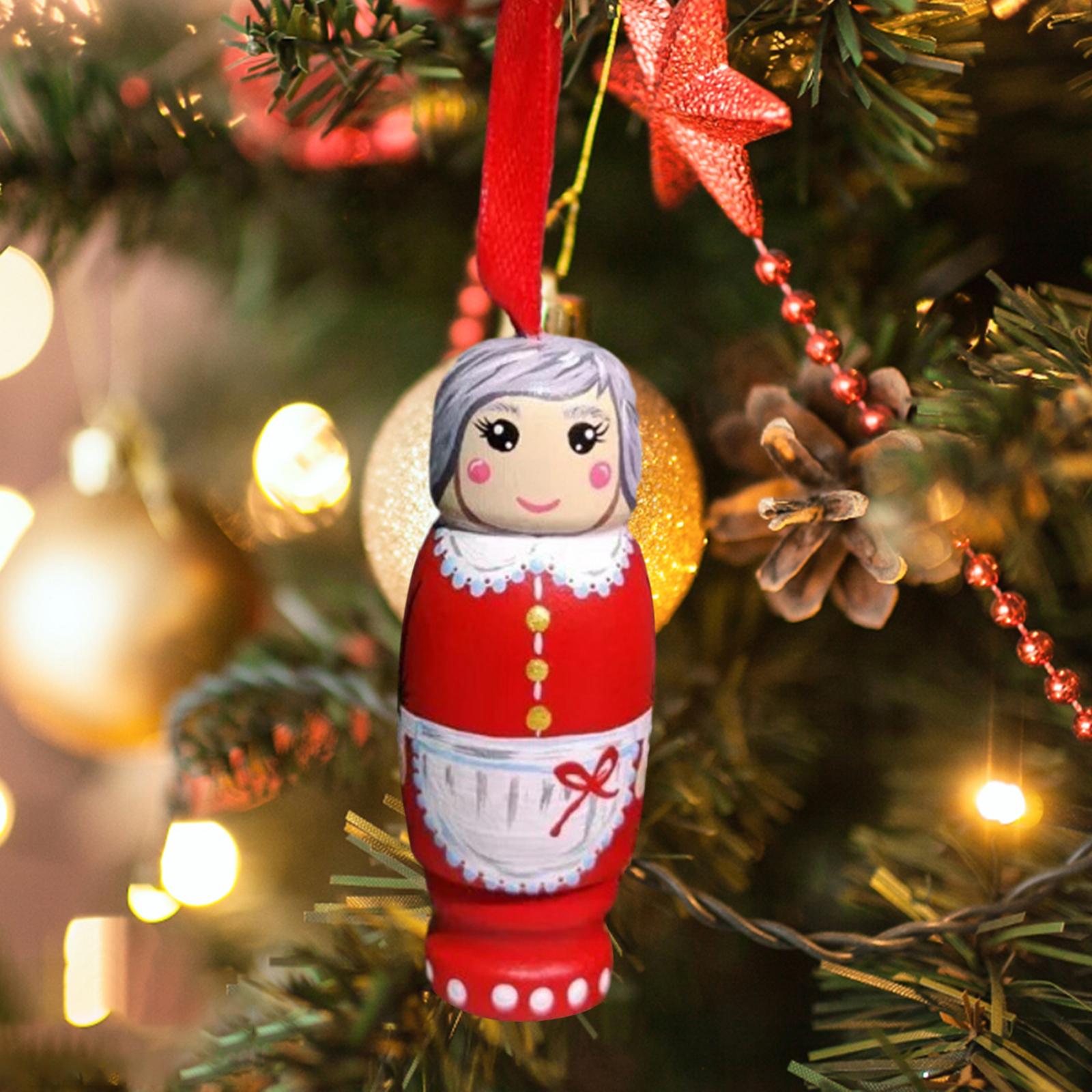 Funny Santa Pendant Hanging Wooden Santa Decoration for Birthday Anniversary Woman