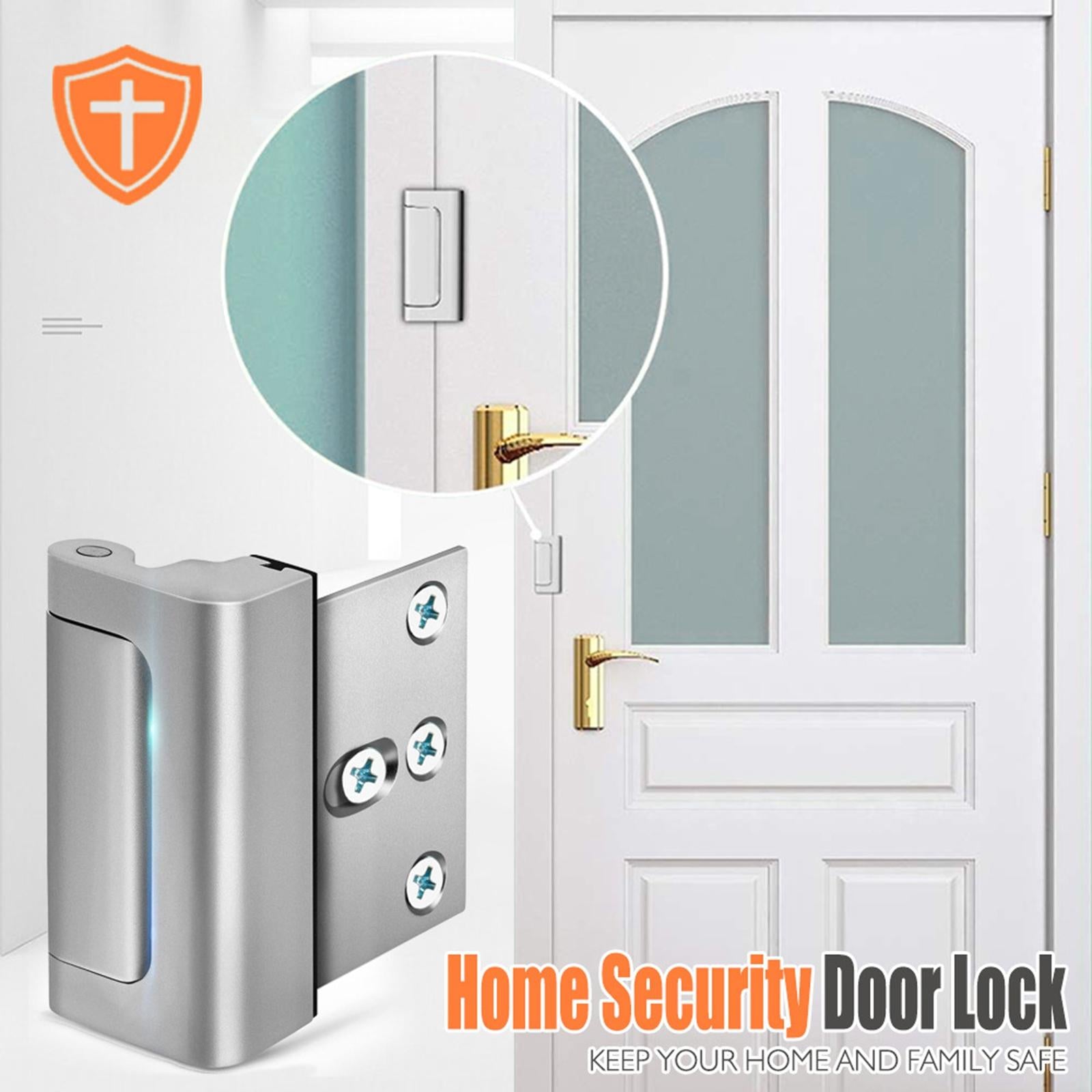Childproof Door Reinforcement Lock Multipurpose Childproof Safety Door Locks Silver