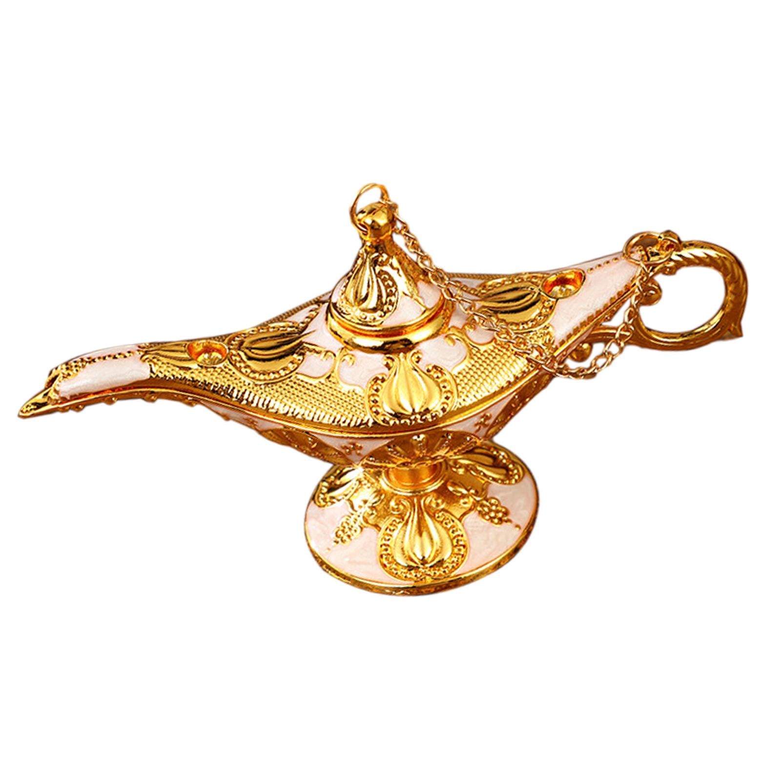 Genie Lamp Ornament Luxury Genie Light for Halloween Bookshelf Birthday Gift Rose Gold