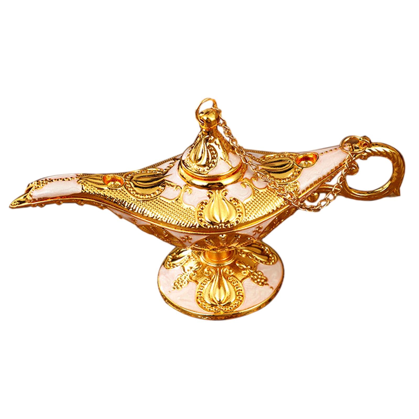 Genie Lamp Ornament Luxury Genie Light for Halloween Bookshelf Birthday Gift Rose Gold