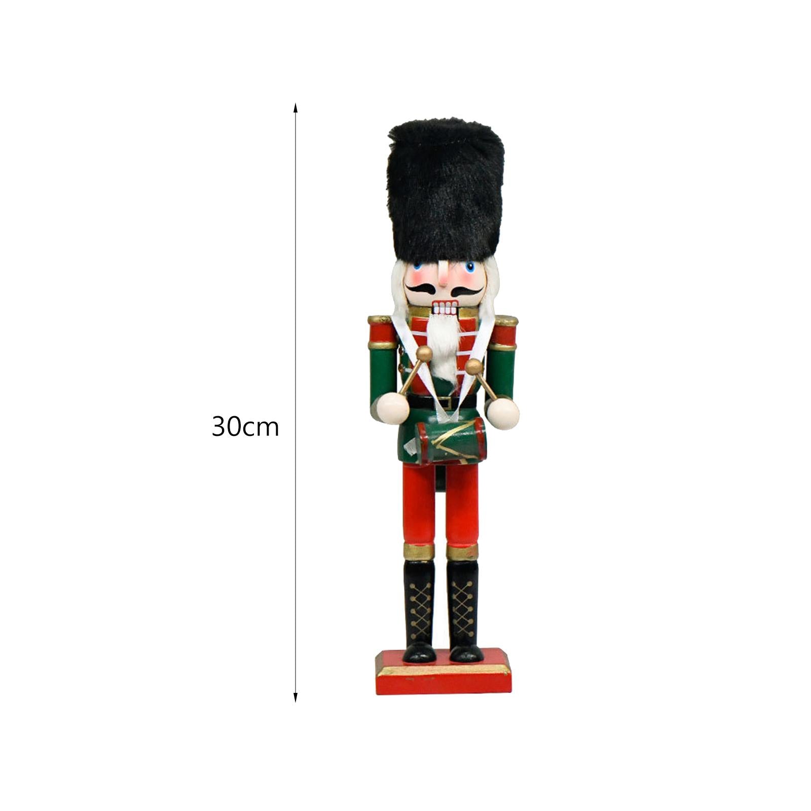 Wooden Nutcracker Figure Nutcracker Statue for Fireplace Decorations Shelves