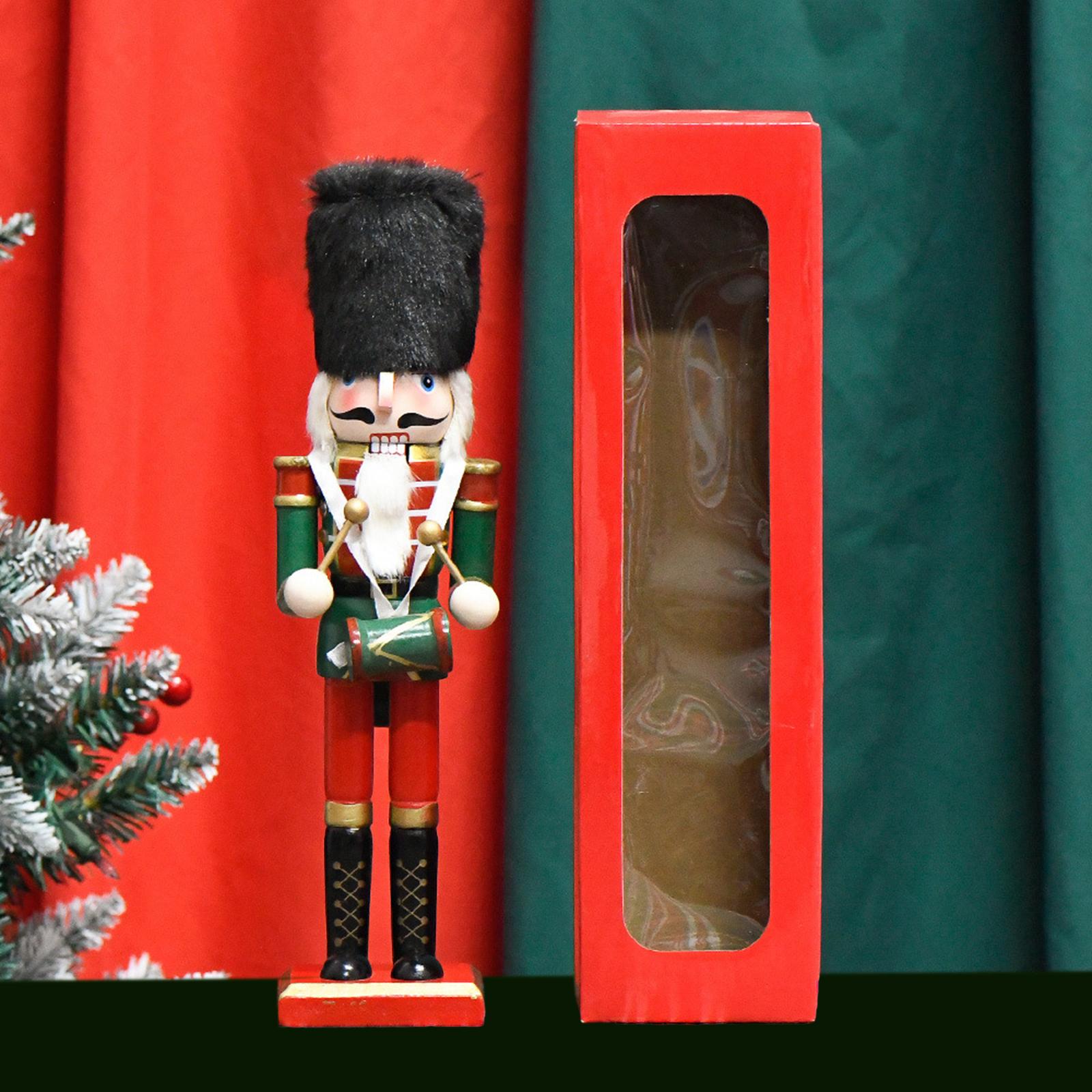 Wooden Nutcracker Figure Nutcracker Statue for Fireplace Decorations Shelves