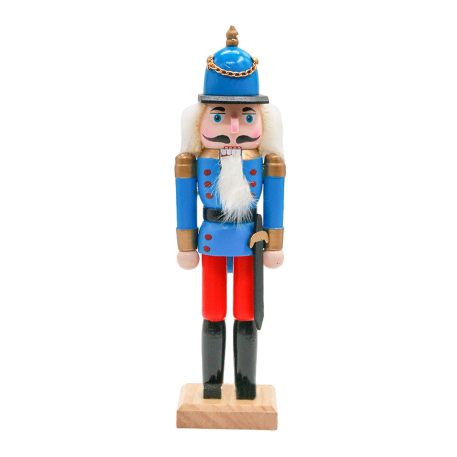 Nutcracker Ornaments Party Favors 25cm Nutcracker Figures for Desktop Winter Blue