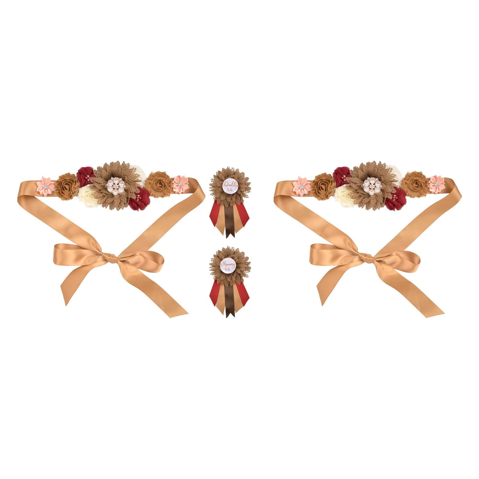 Maternity Sash Belt Sash Belt for Baby Shower Party Supplies Keepsake Gifts with corsage
