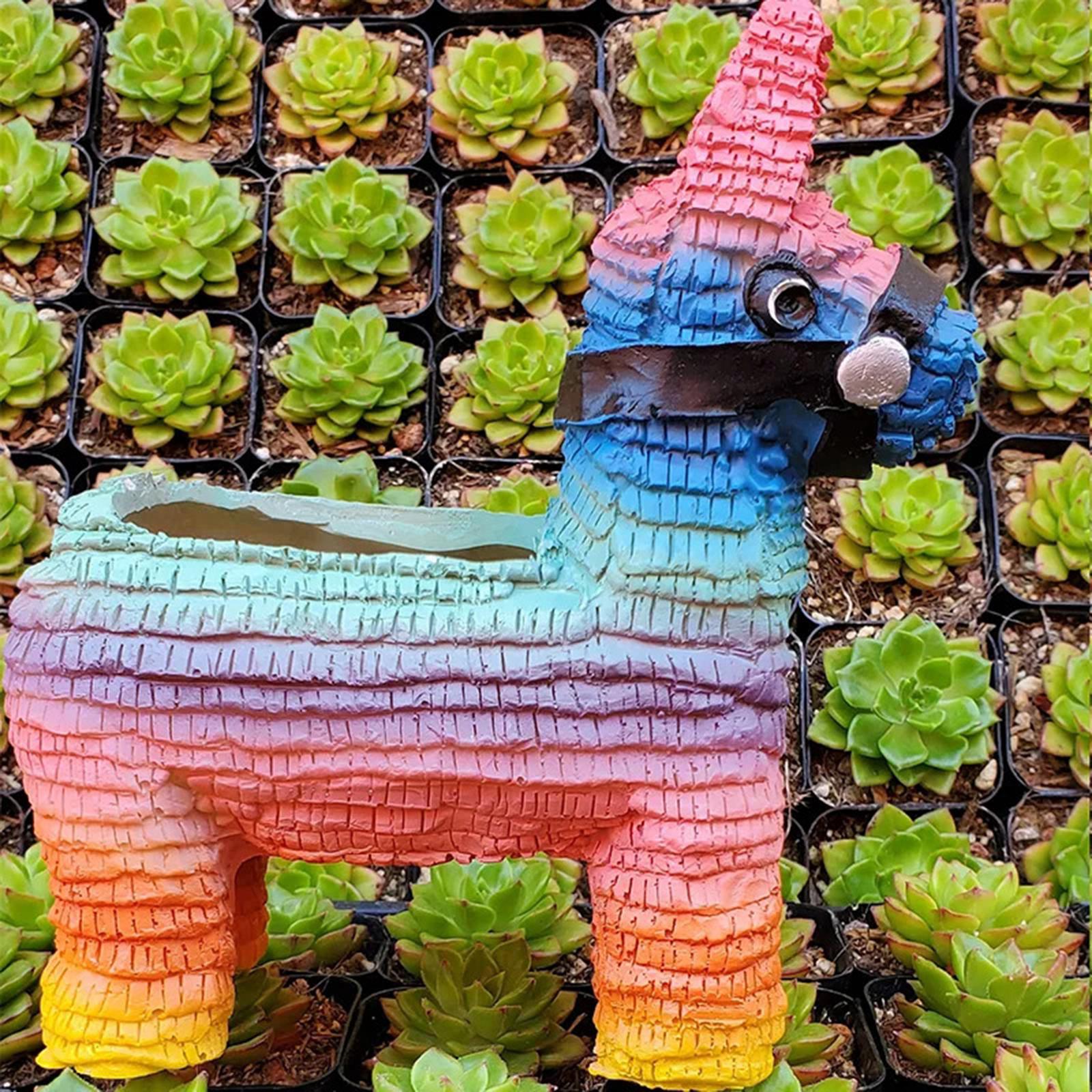 Horse Shape Flower Pot Planter Resin Succulent Flower Pot for Outdoor Indoor