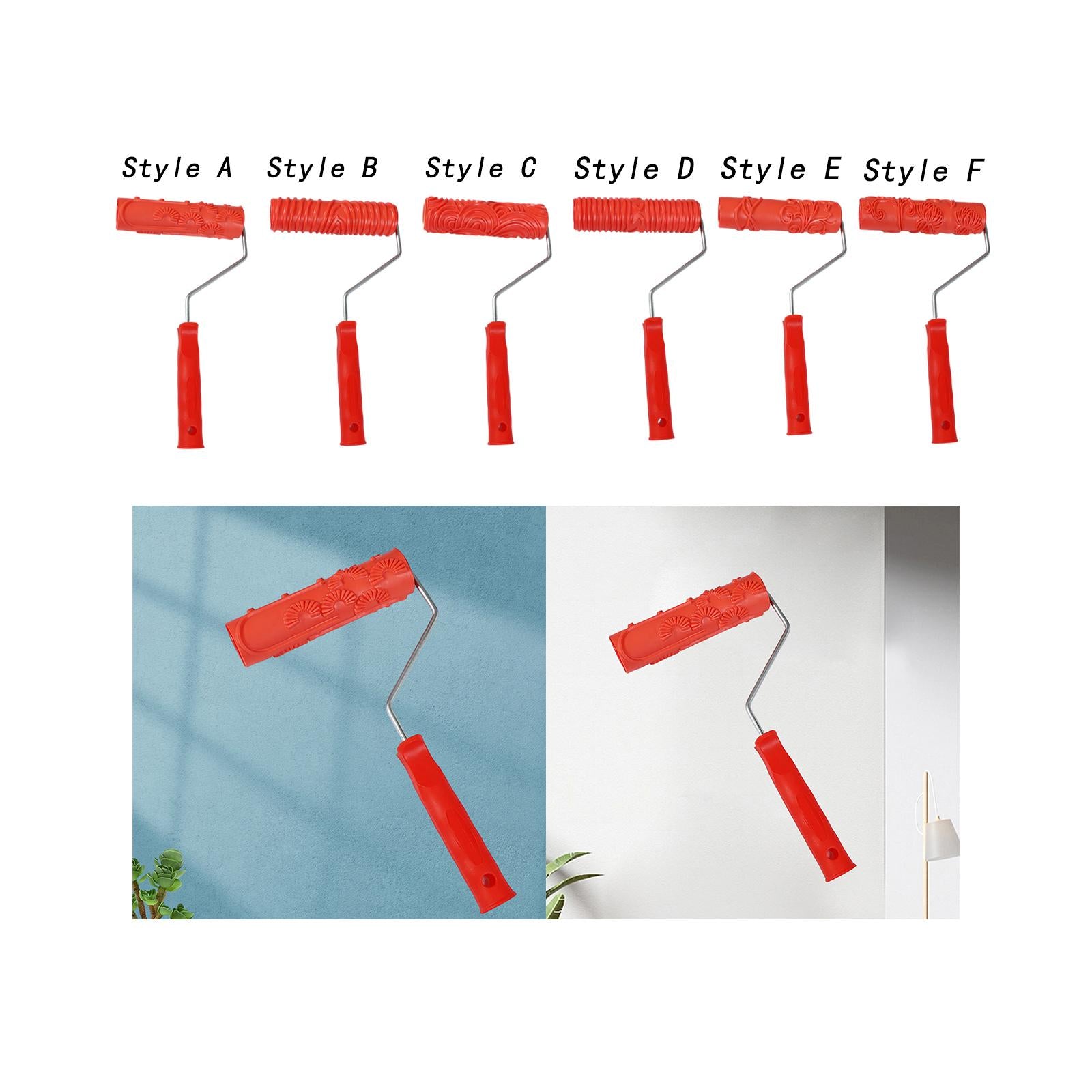 7inch Embossing Patterned Paint Roller Accessory for Household Wall Painting Style A