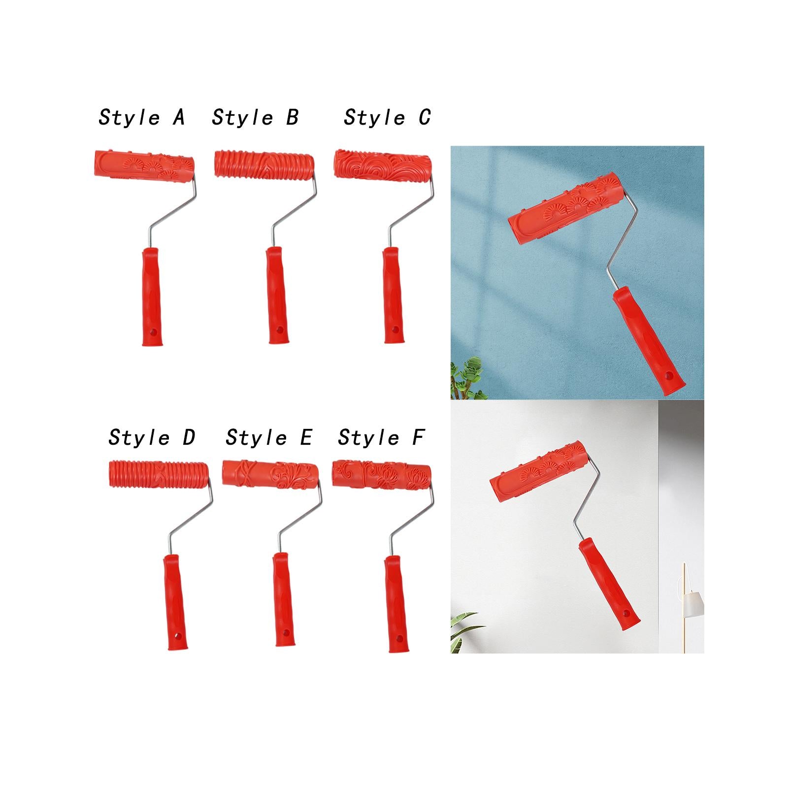 7inch Embossing Patterned Paint Roller Accessory for Household Wall Painting Style A