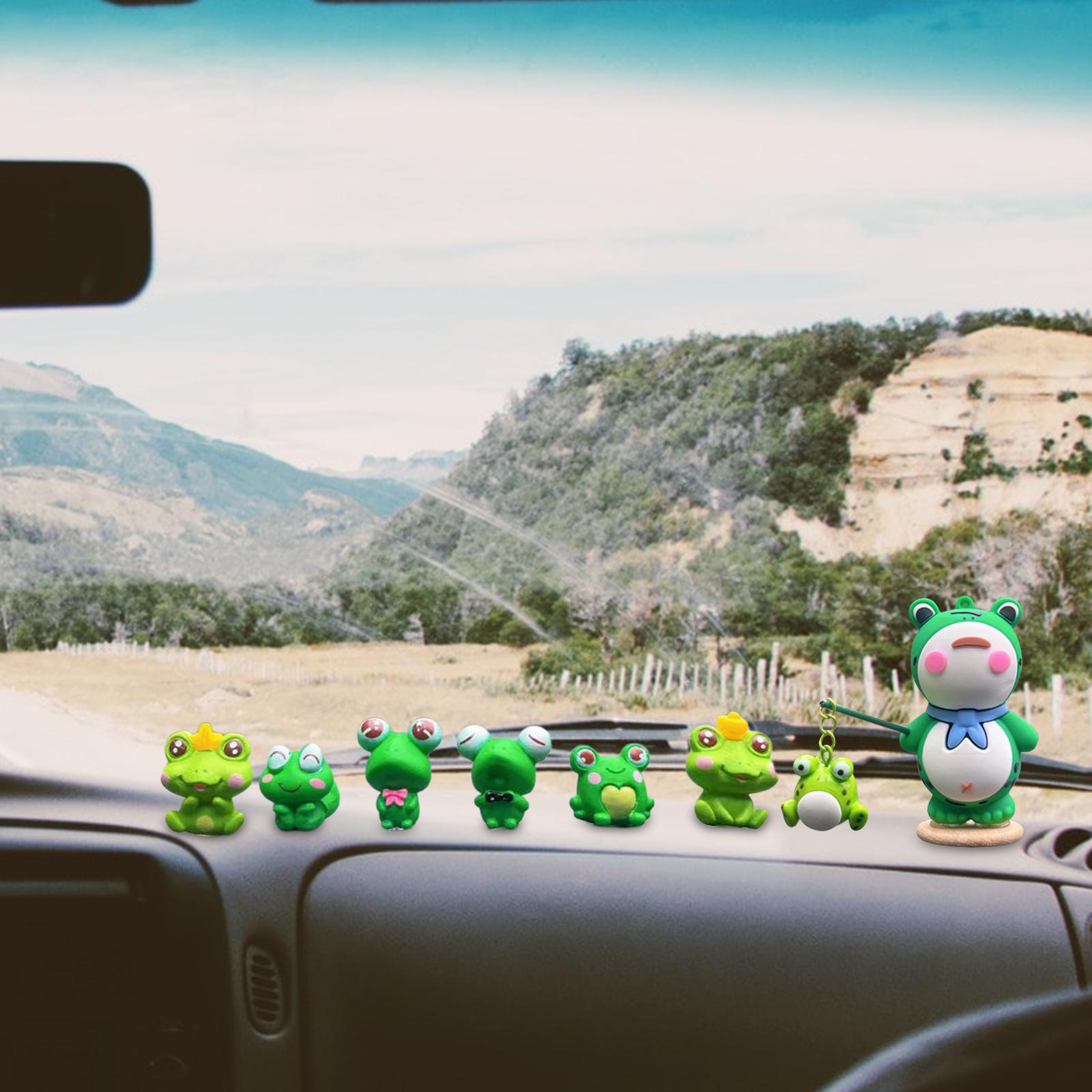 Car Dashboard Ornament Frog Cute Accessories for Automobile Bedroom Tabletop 8 frog ornaments