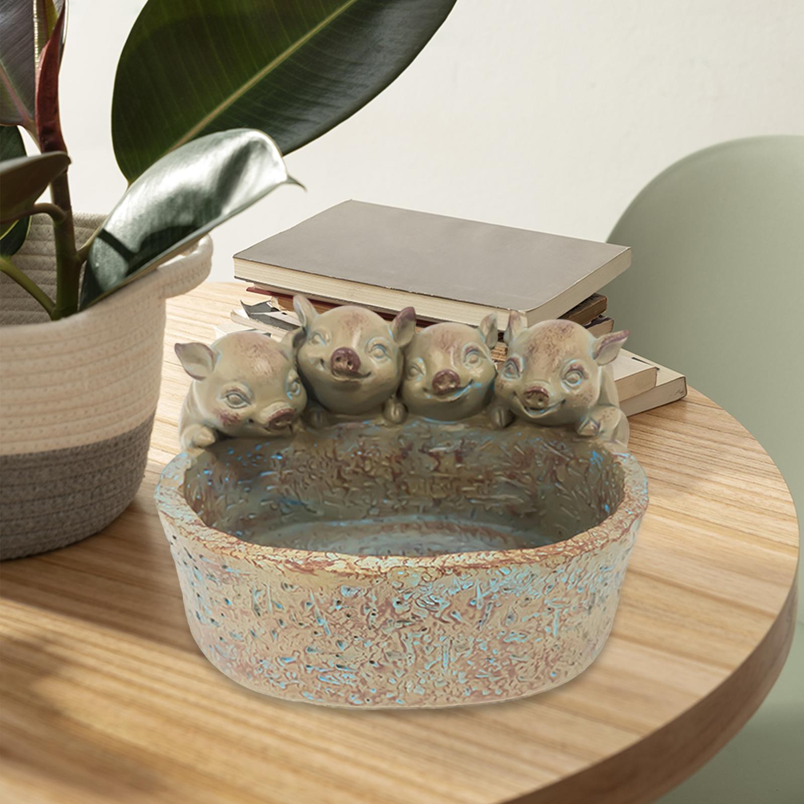 Flower Pot Cute Animals Indoor Planters for Office Home Animal Bonsai Holder Gray pig