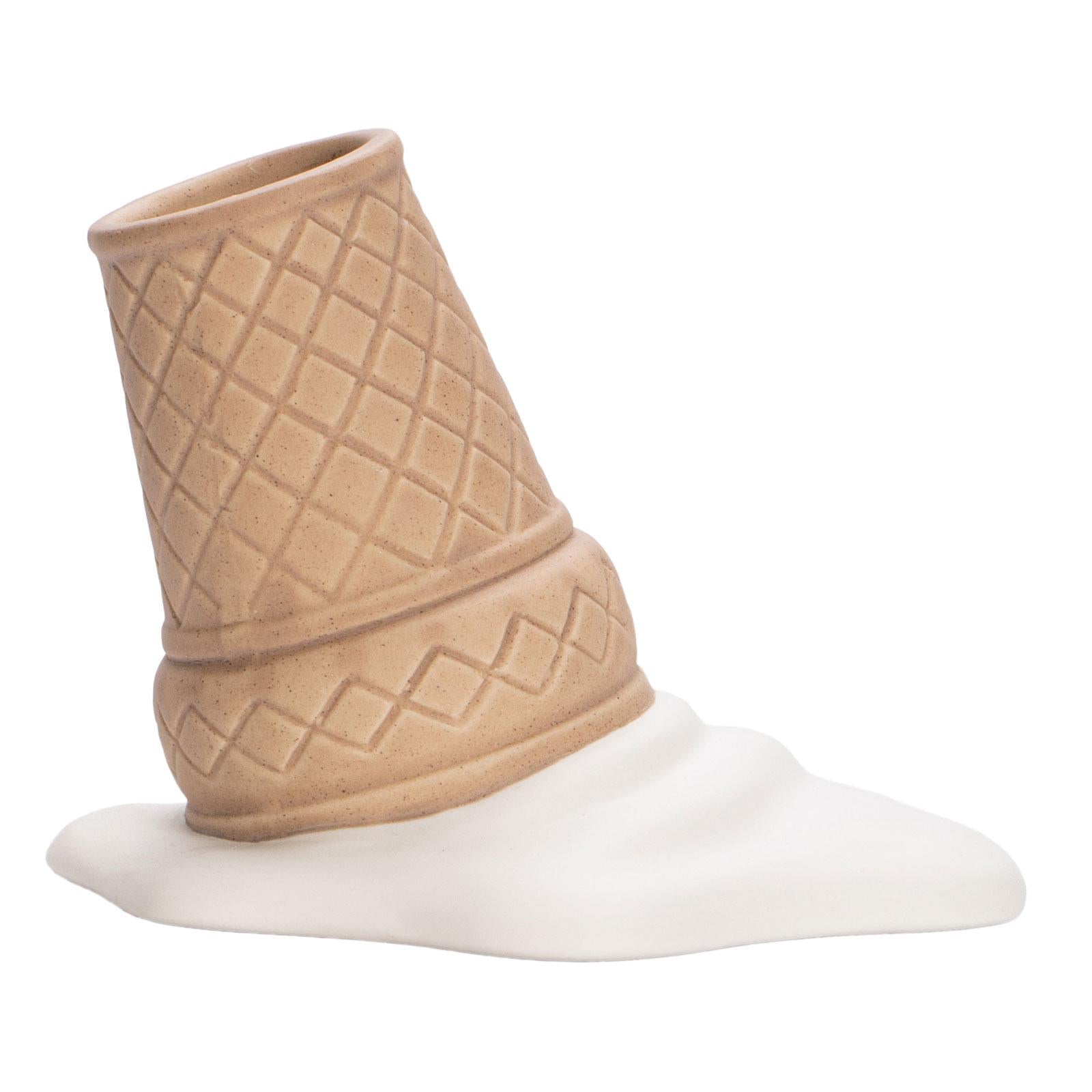 Ceramic Ice Cream Shape Vase Ornament Cute Sculpture for Home Office Bedroom