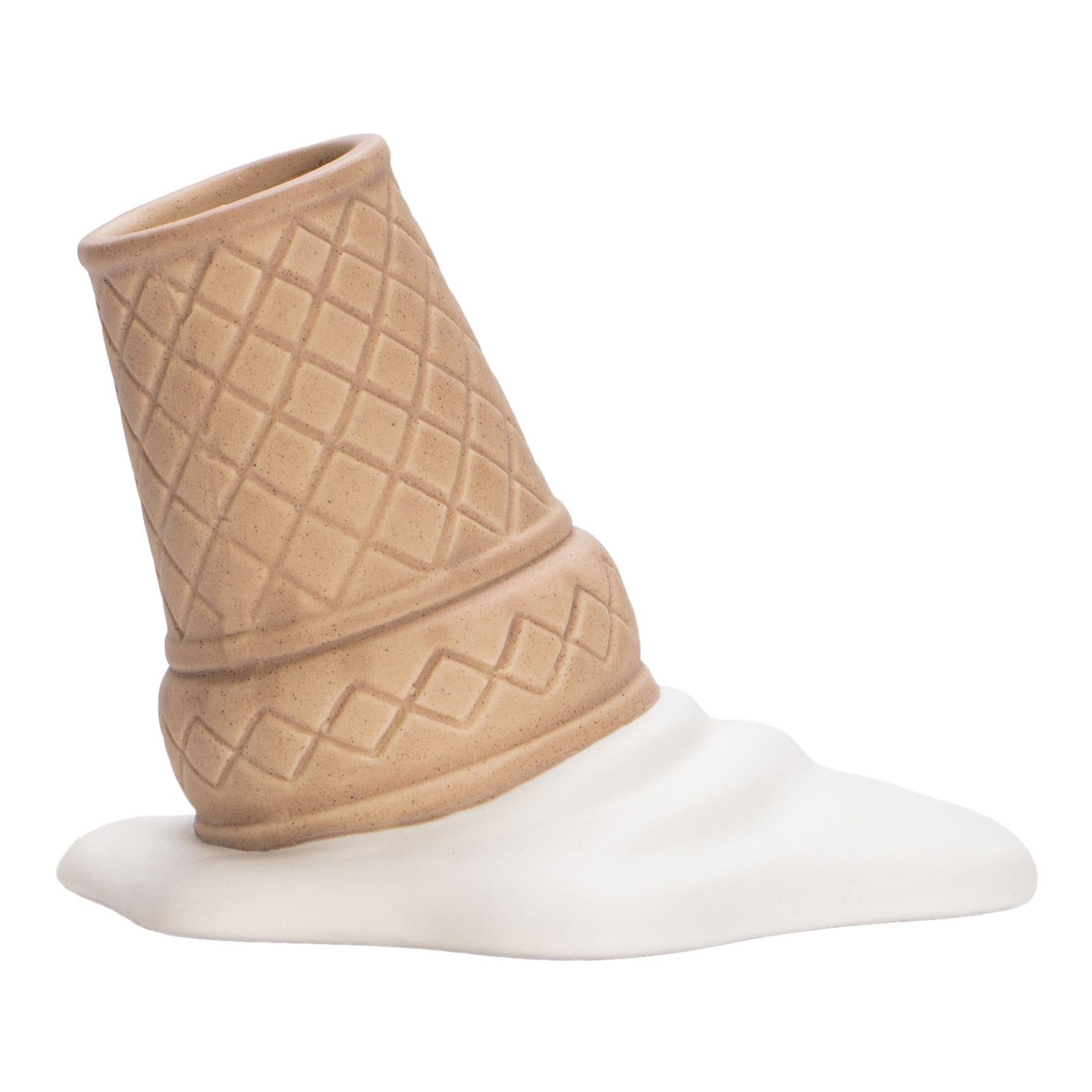 Ceramic Ice Cream Shape Vase Ornament Cute Sculpture for Home Office Bedroom