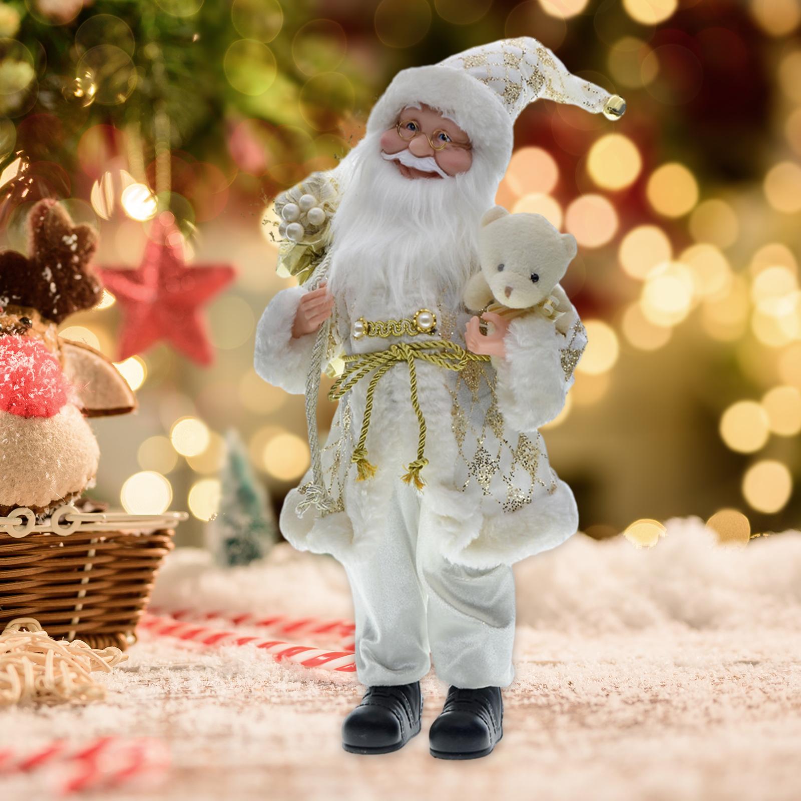 Holiday Decoration Home Ornament Statue Gift Standing Santa Claus Decoration Style C