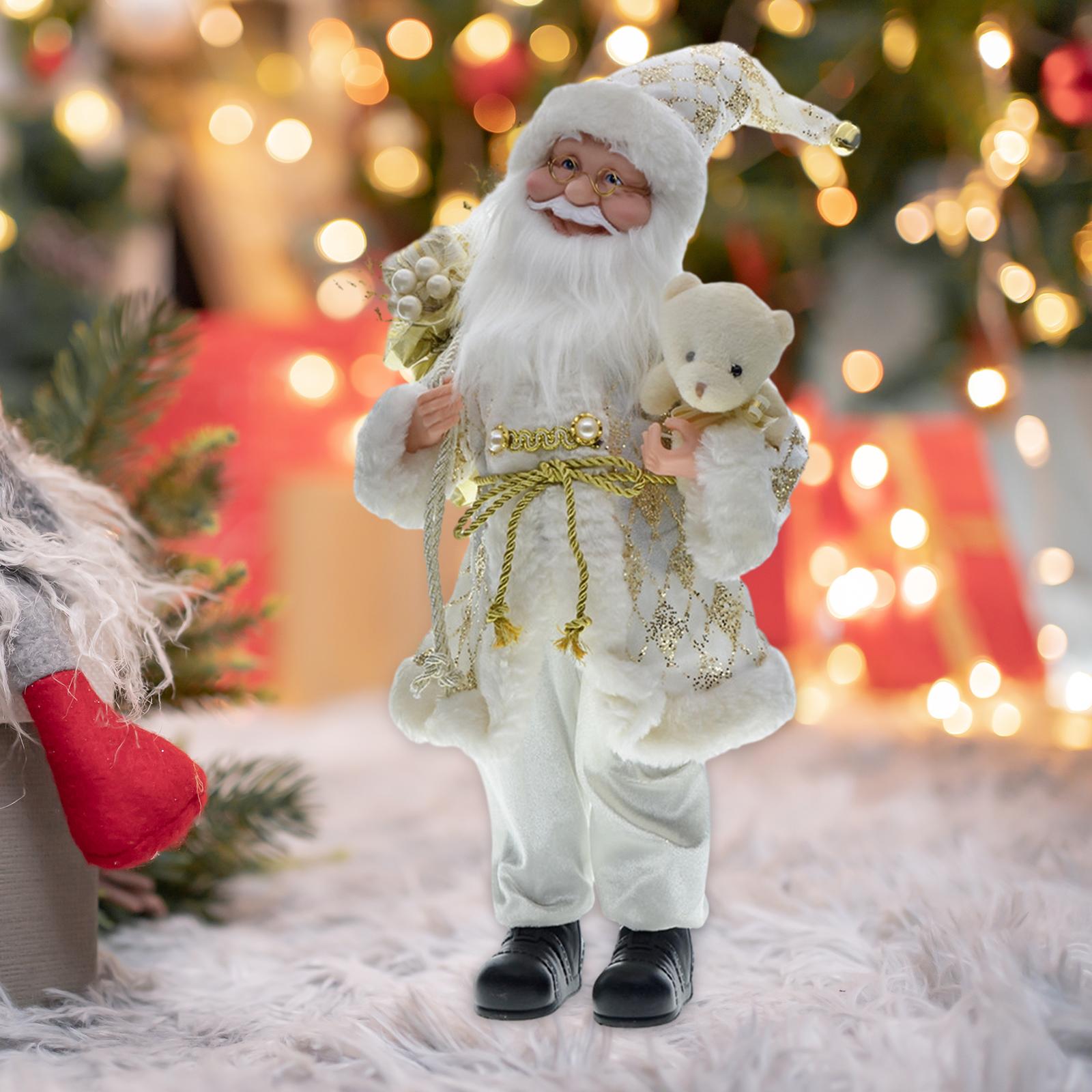 Holiday Decoration Home Ornament Statue Gift Standing Santa Claus Decoration Style C