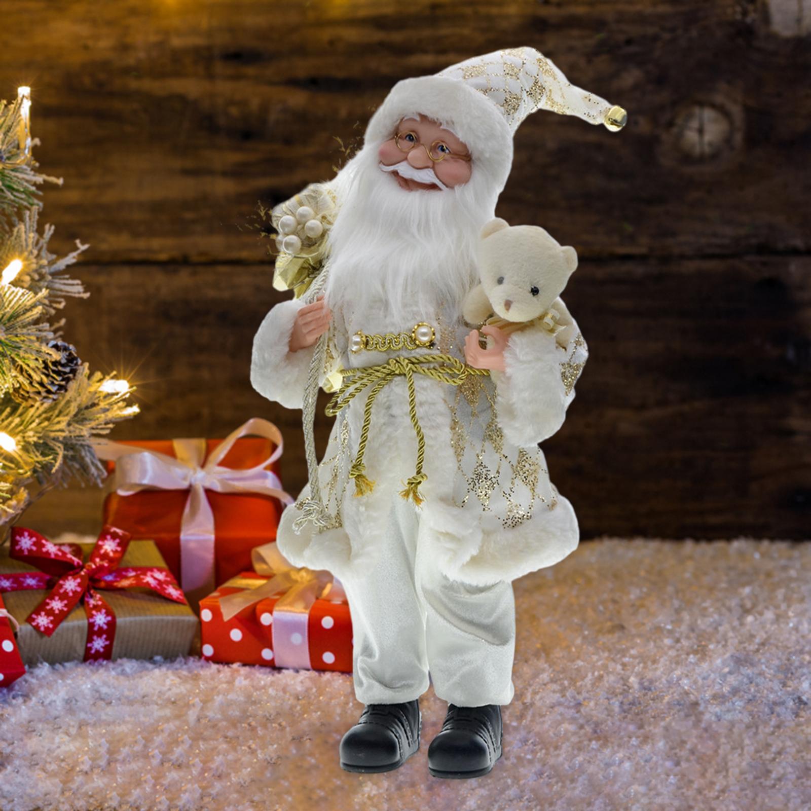 Holiday Decoration Home Ornament Statue Gift Standing Santa Claus Decoration Style C