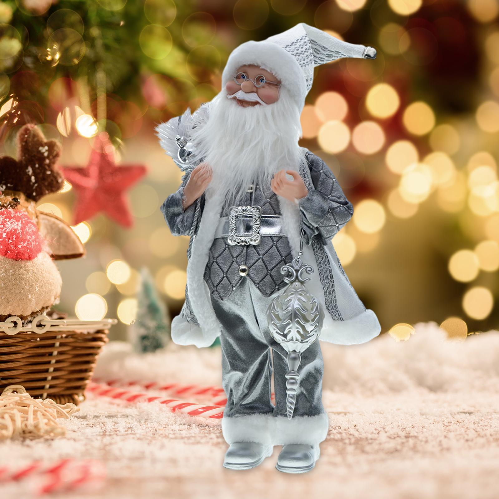 Holiday Decoration Home Ornament Statue Gift Standing Santa Claus Decoration Style D