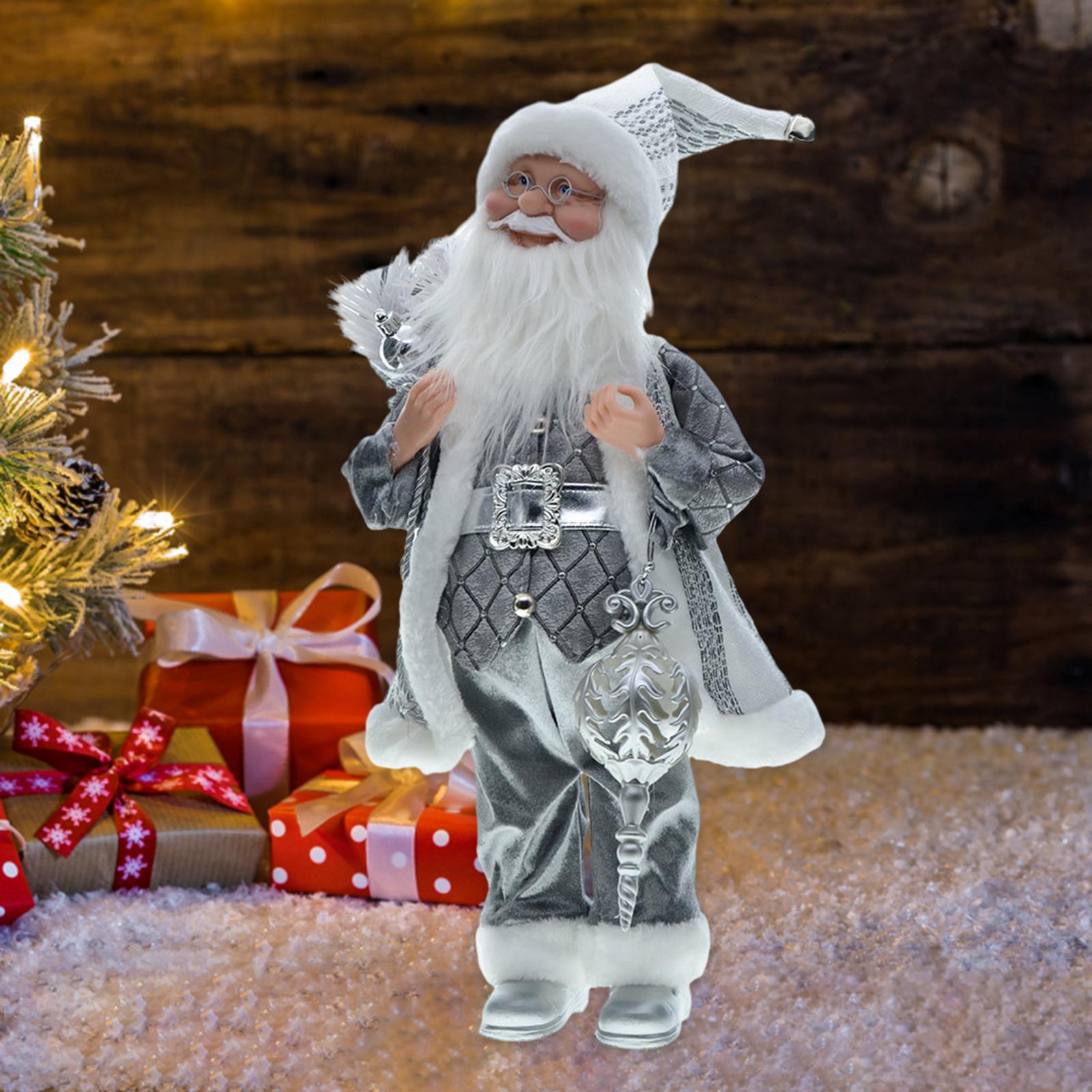 Holiday Decoration Home Ornament Statue Gift Standing Santa Claus Decoration Style D