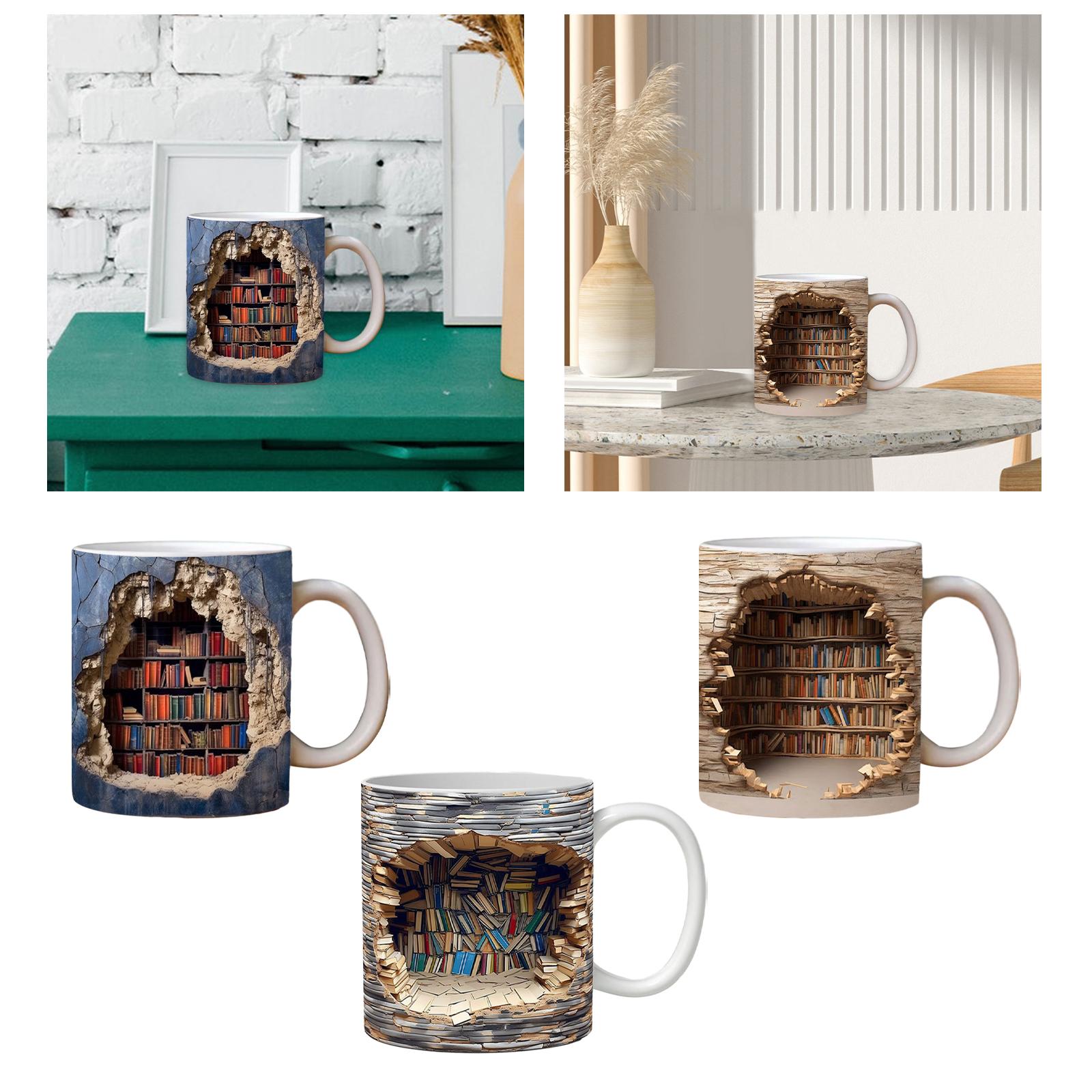 Book Club Drinking Cup Library Bookshelf Mug Ceramic Coffee Mug Bookworm Mug Style A